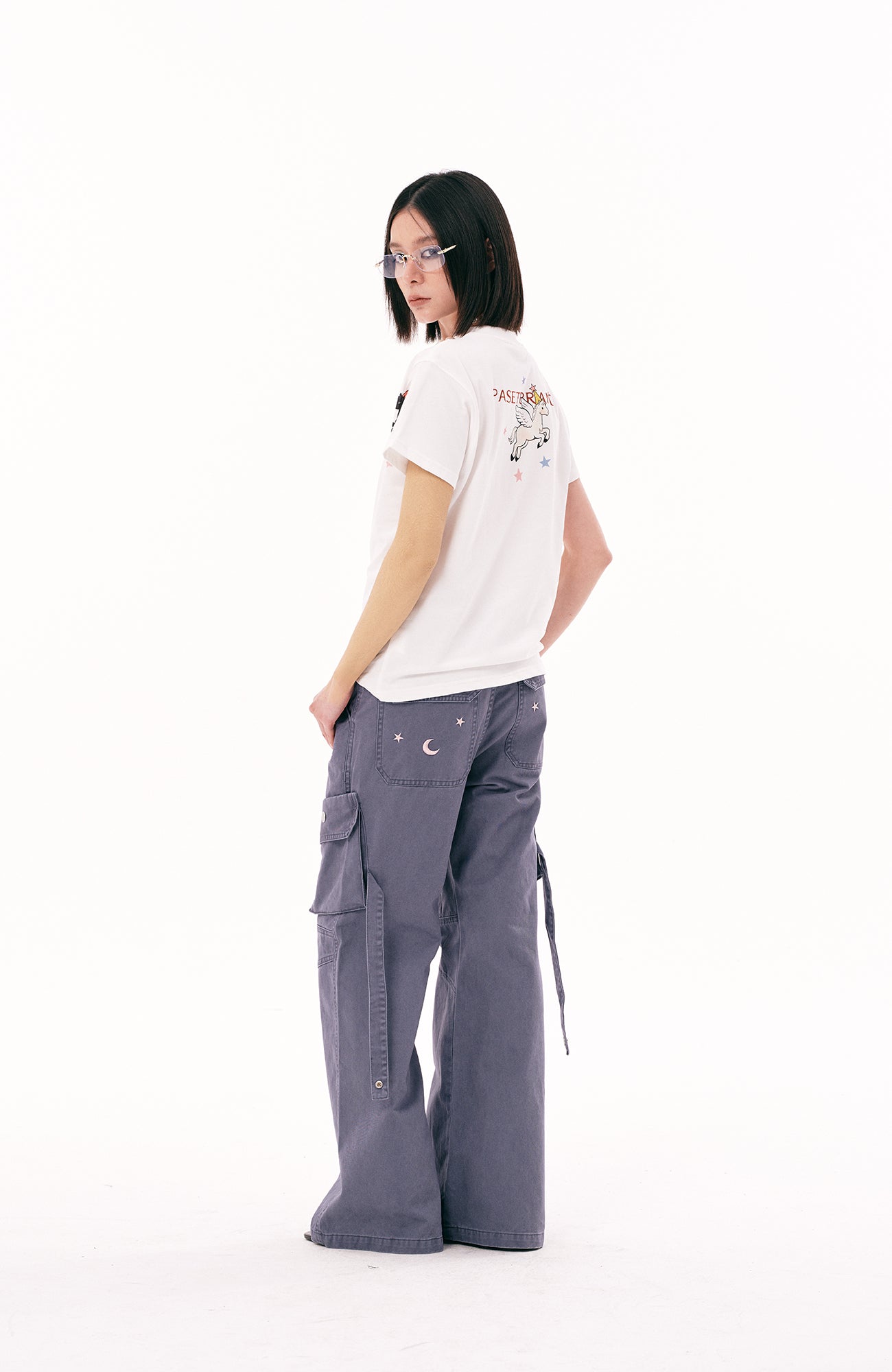 PASET Unicorn Embroidered Cargo Pants
