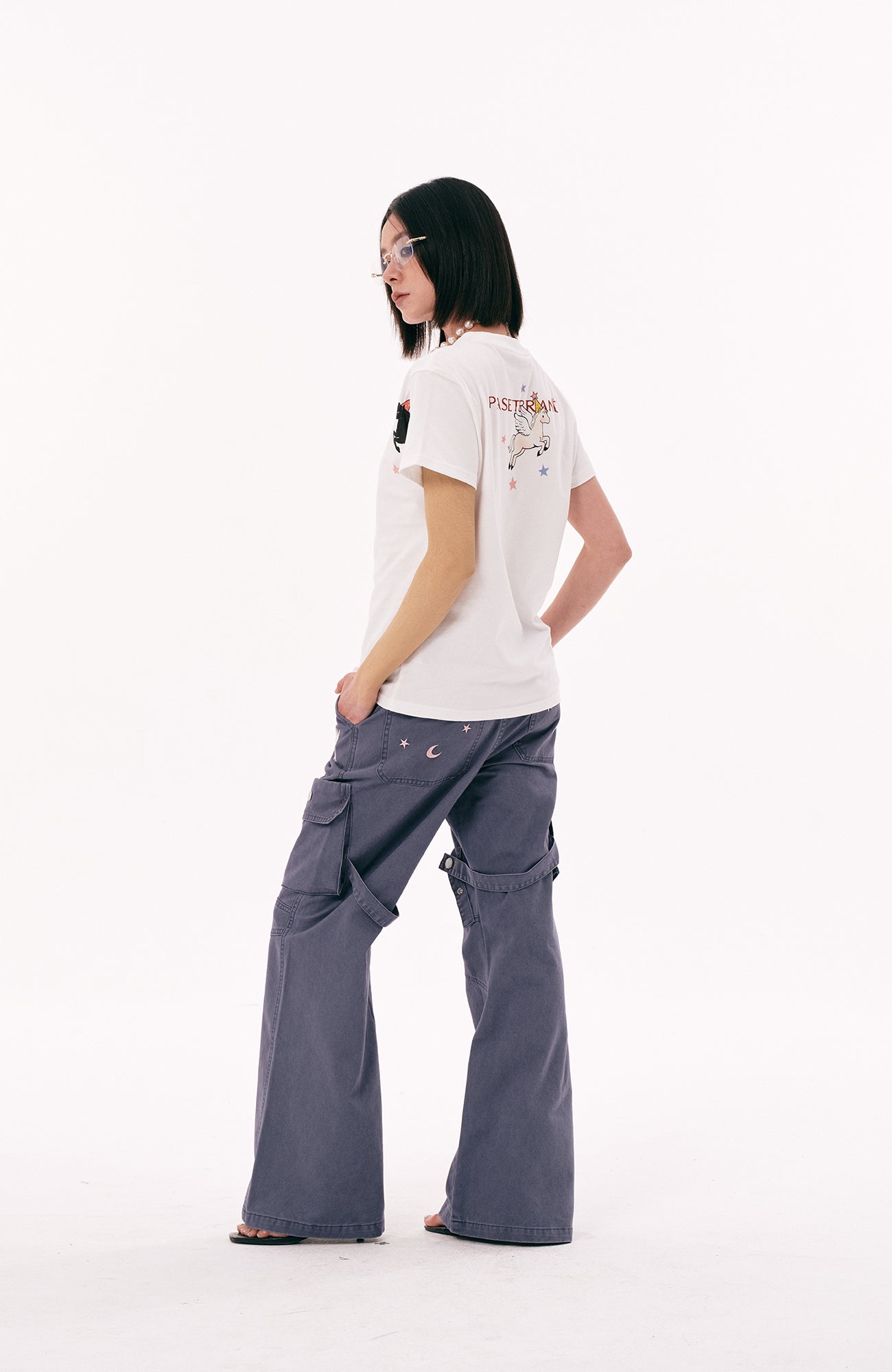 PASET Unicorn Embroidered Cargo Pants