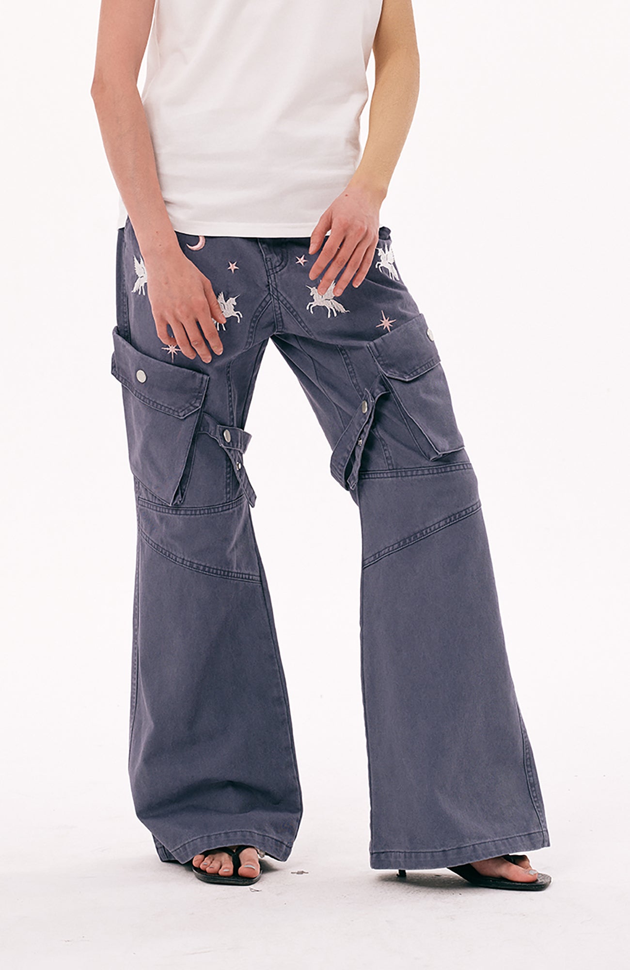 PASET Unicorn Embroidered Cargo Pants