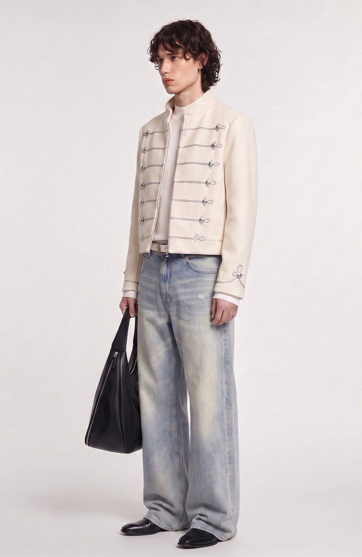 ELETEIZE Retro Napoleon Collar Wool-Blend Jacket