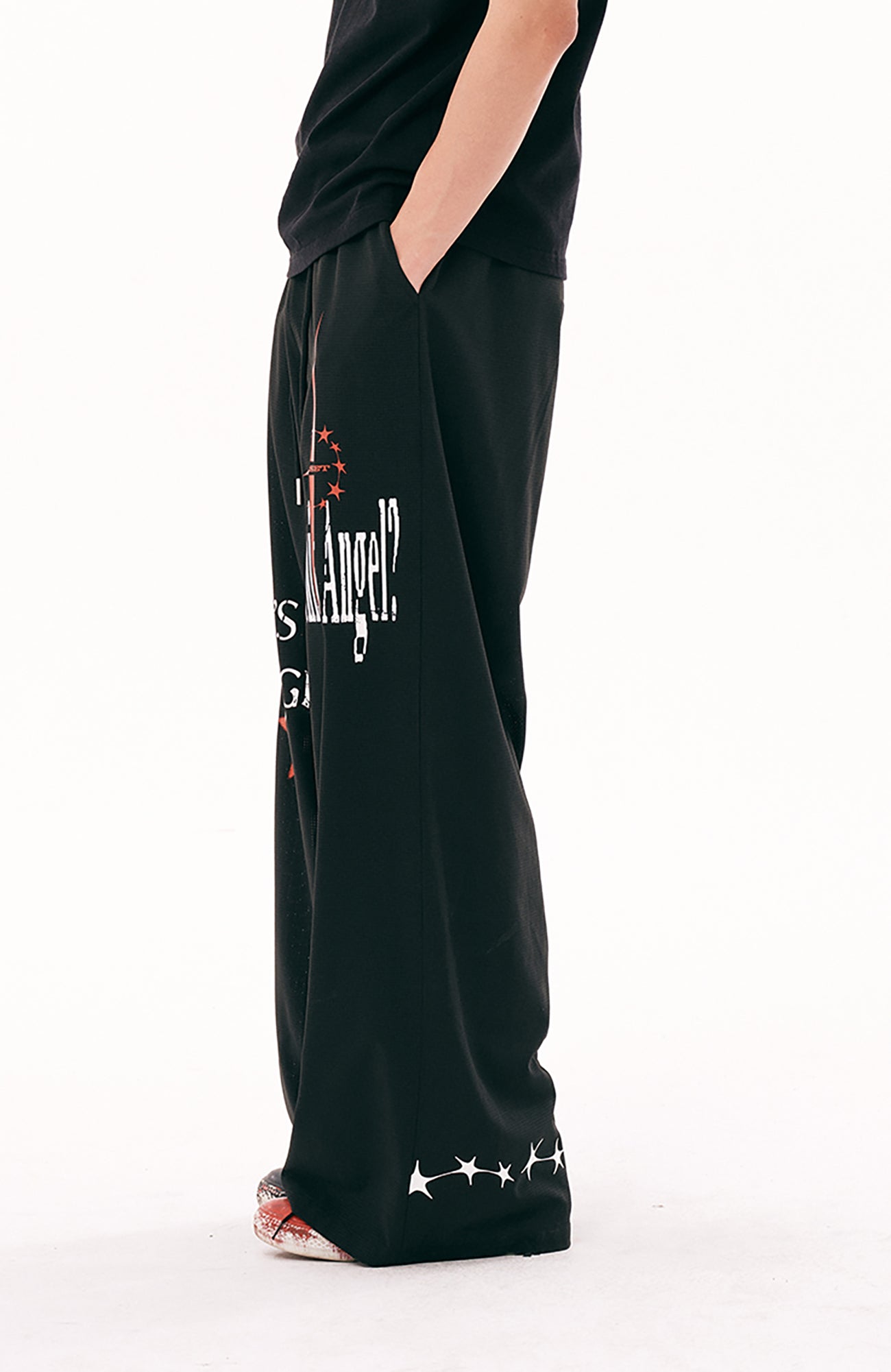PASET Star Graphic Wide-Leg Pants