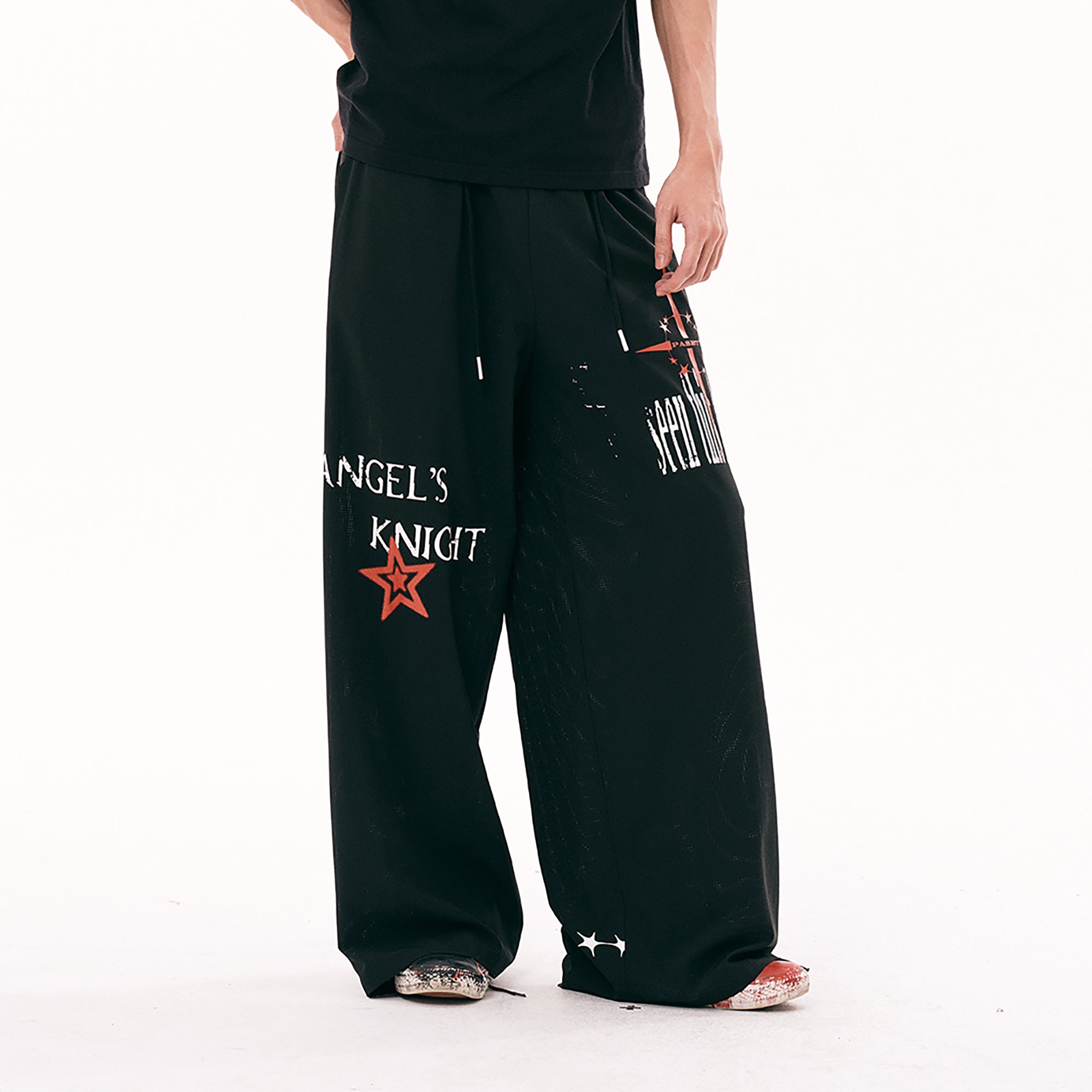 PASET Star Graphic Wide-Leg Pants