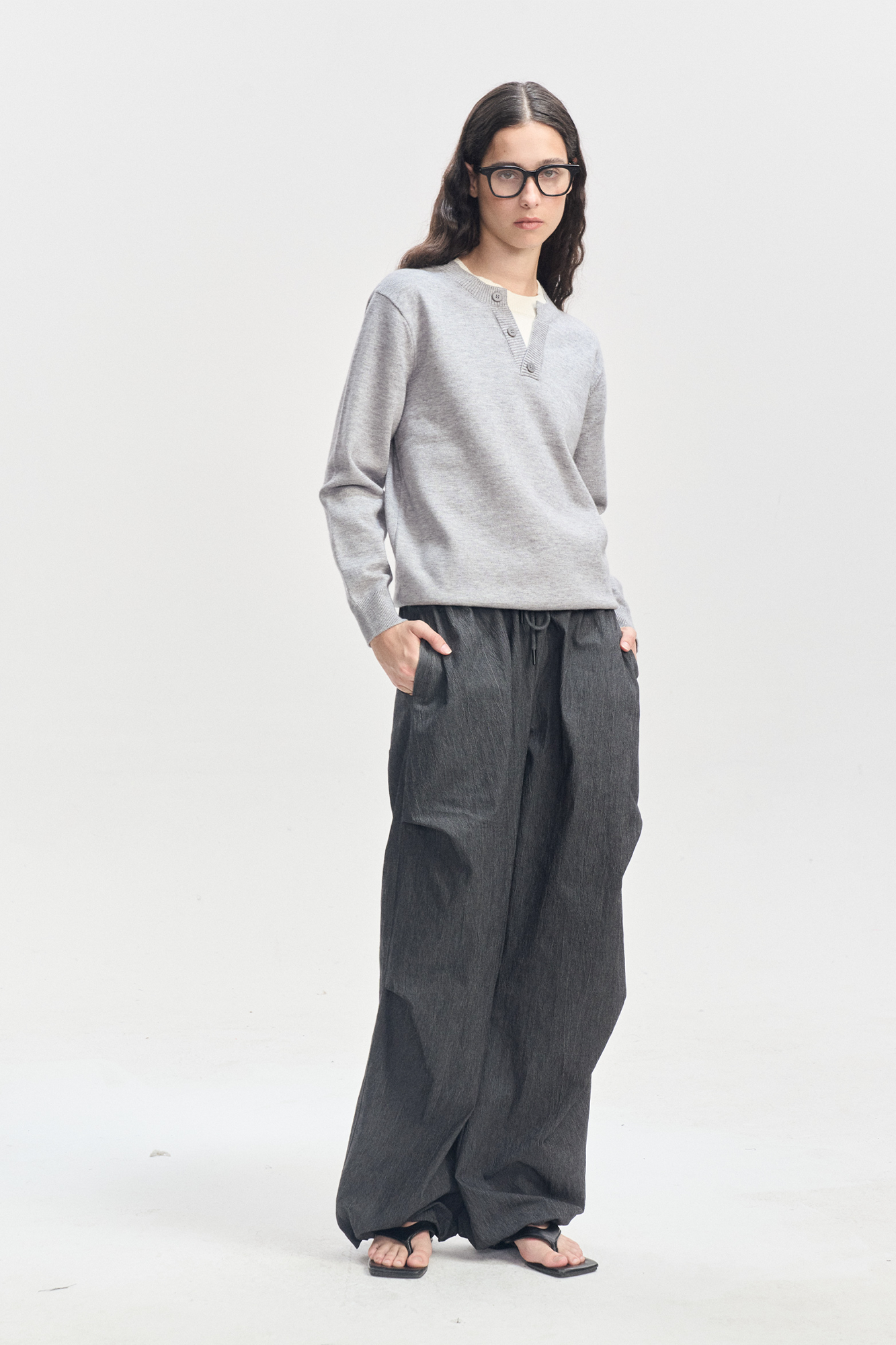 LEONSENSE Faux-Layered Henley Sweater, premium urban and streetwear designers apparel on PROJECTISR.com, LEONSENSE