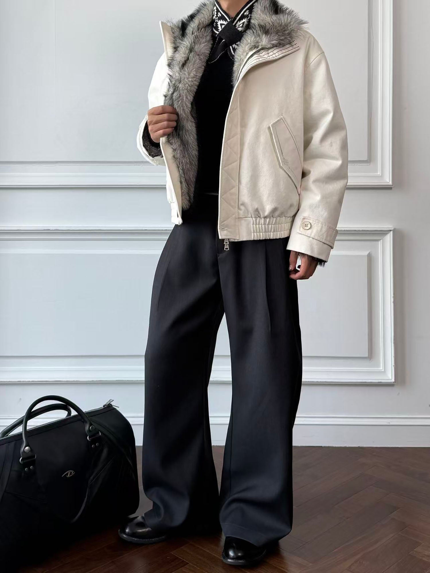 CATSSTAC Essential Faux-Fur Lined Stand-Collar Jacket