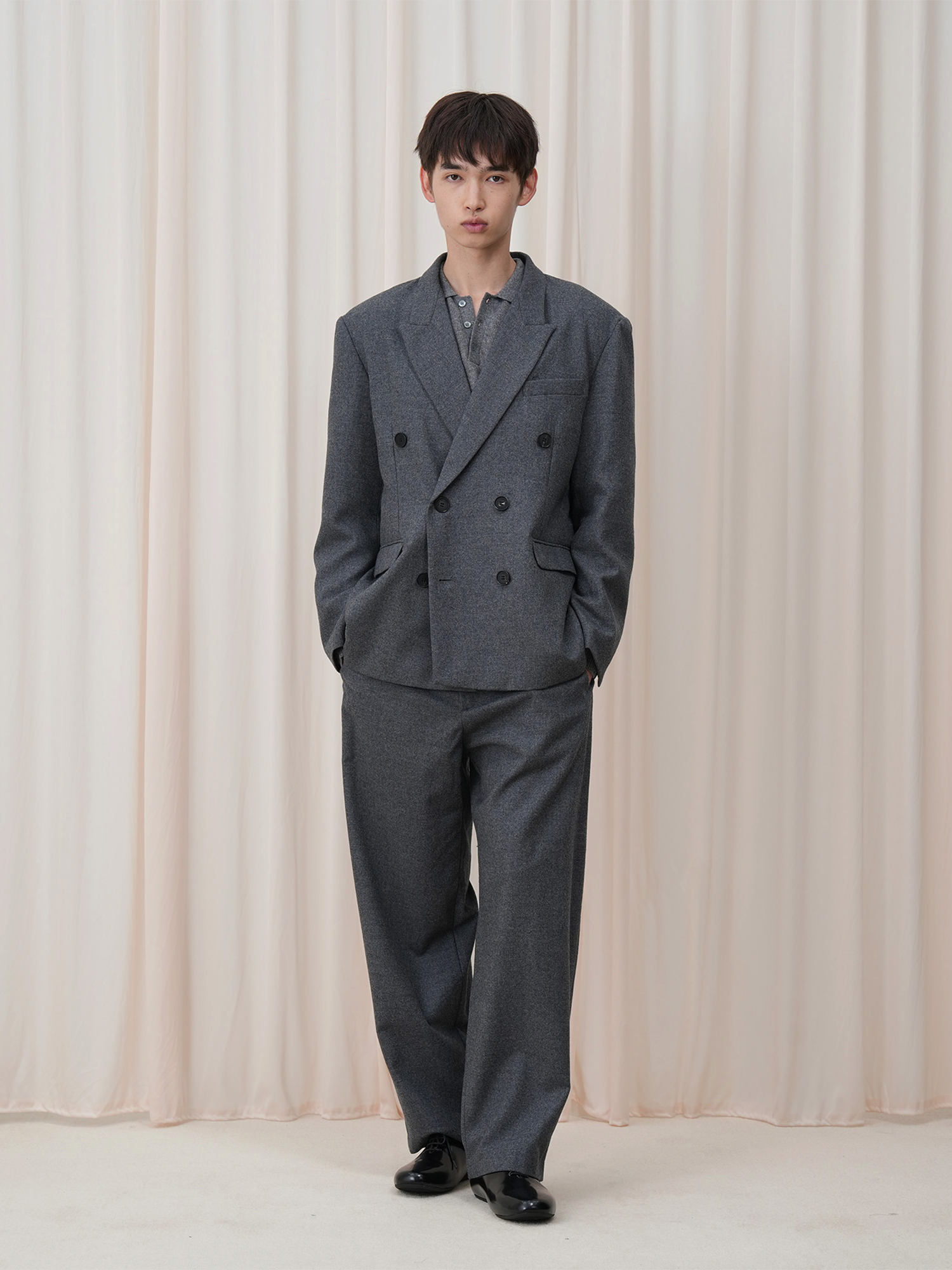 OUYANG WENJUN Double-Breasted Wool-Blend Blazer