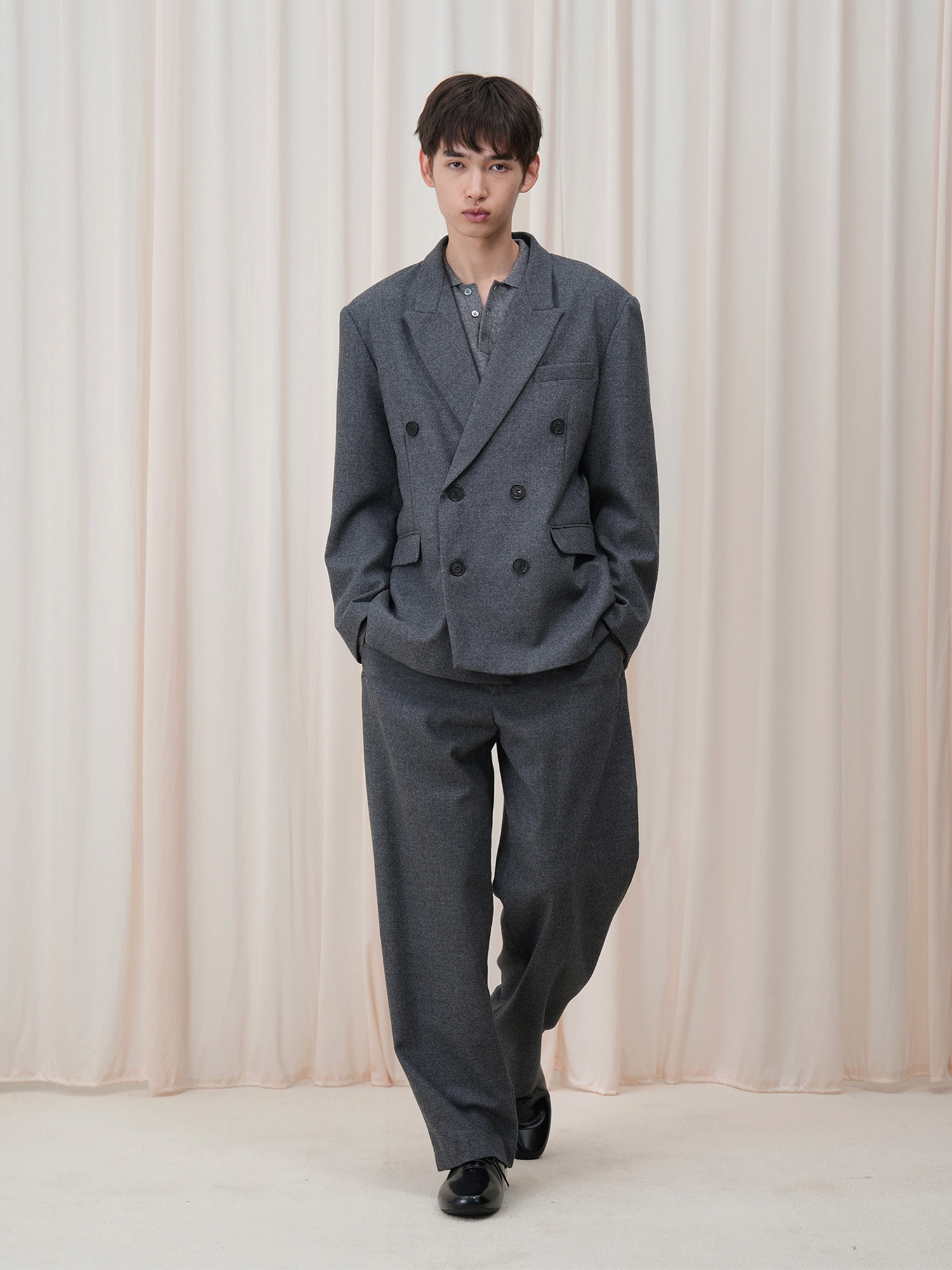OUYANG WENJUN Double-Breasted Wool-Blend Blazer