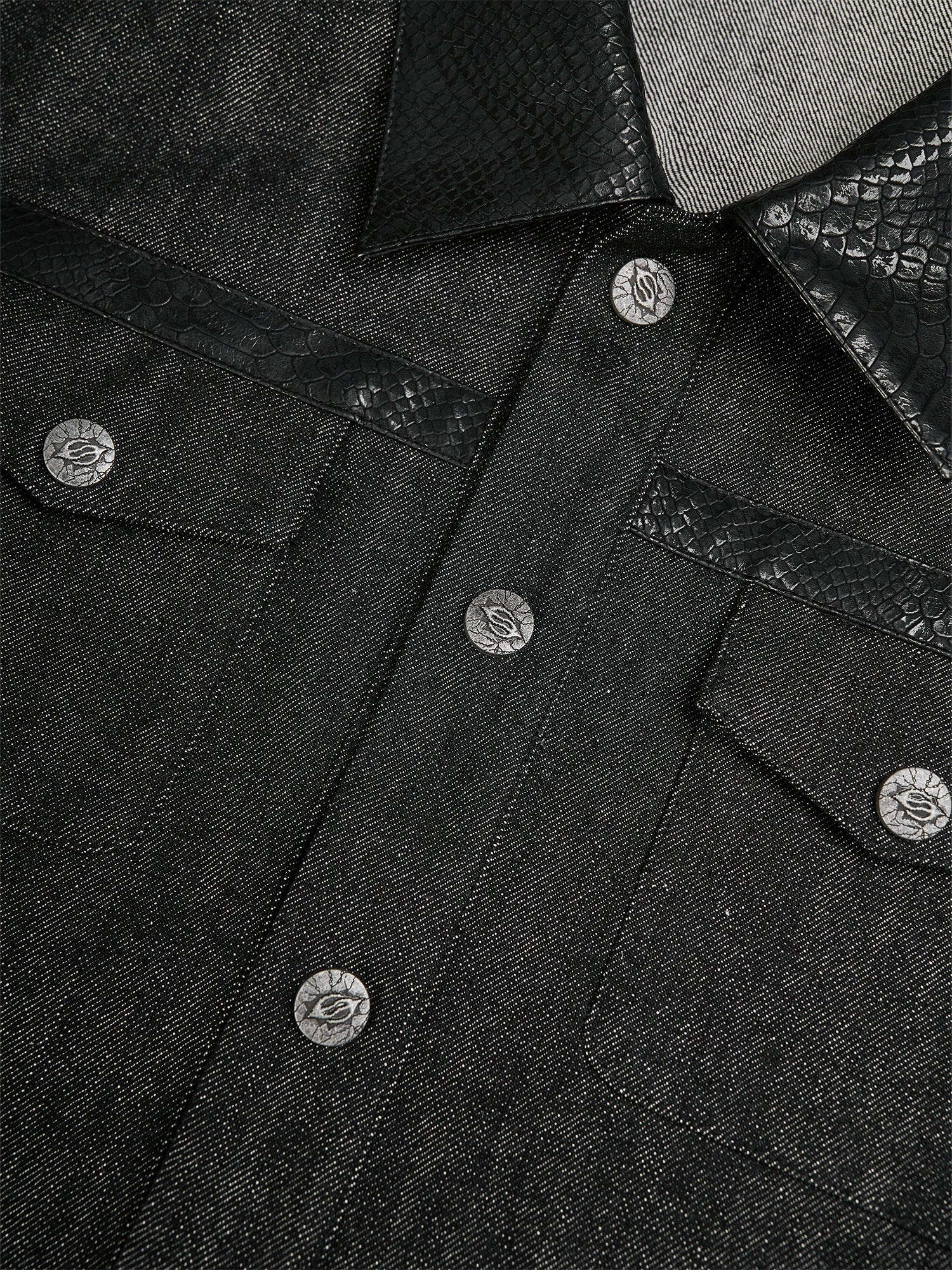 FLYERRER Serpent Cropped Raw Denim Jacket, premium urban and streetwear designers apparel on PROJECTISR.com, FLYERRER