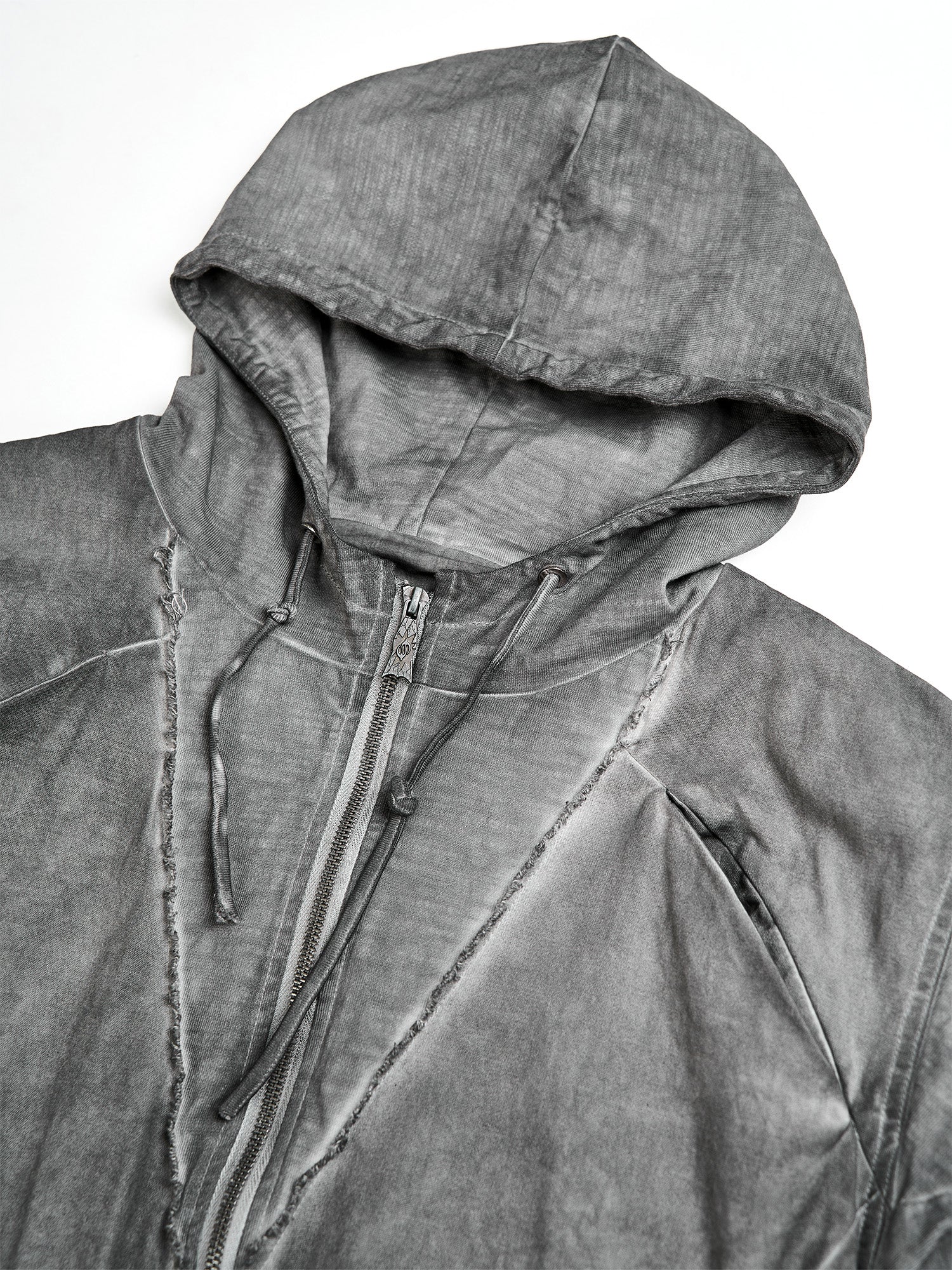FLYERRER Distressed Layered Drawstring Hooded Jacket, premium urban and streetwear designers apparel on PROJECTISR.com, FLYERRER