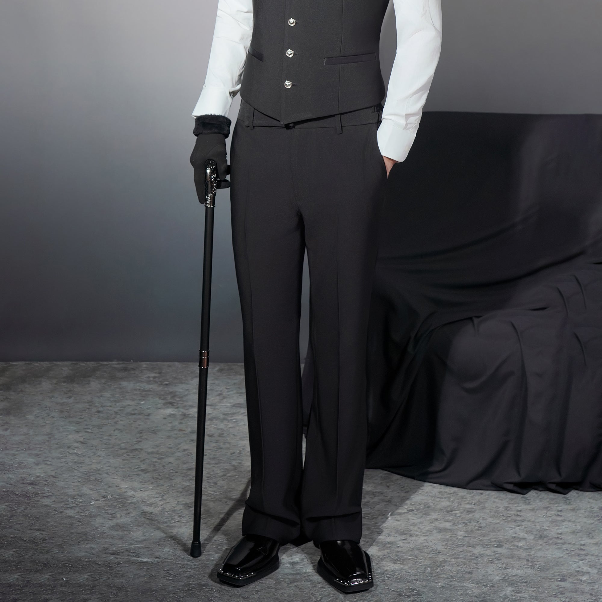 SHANG JIE Slim Flared Suit Pants