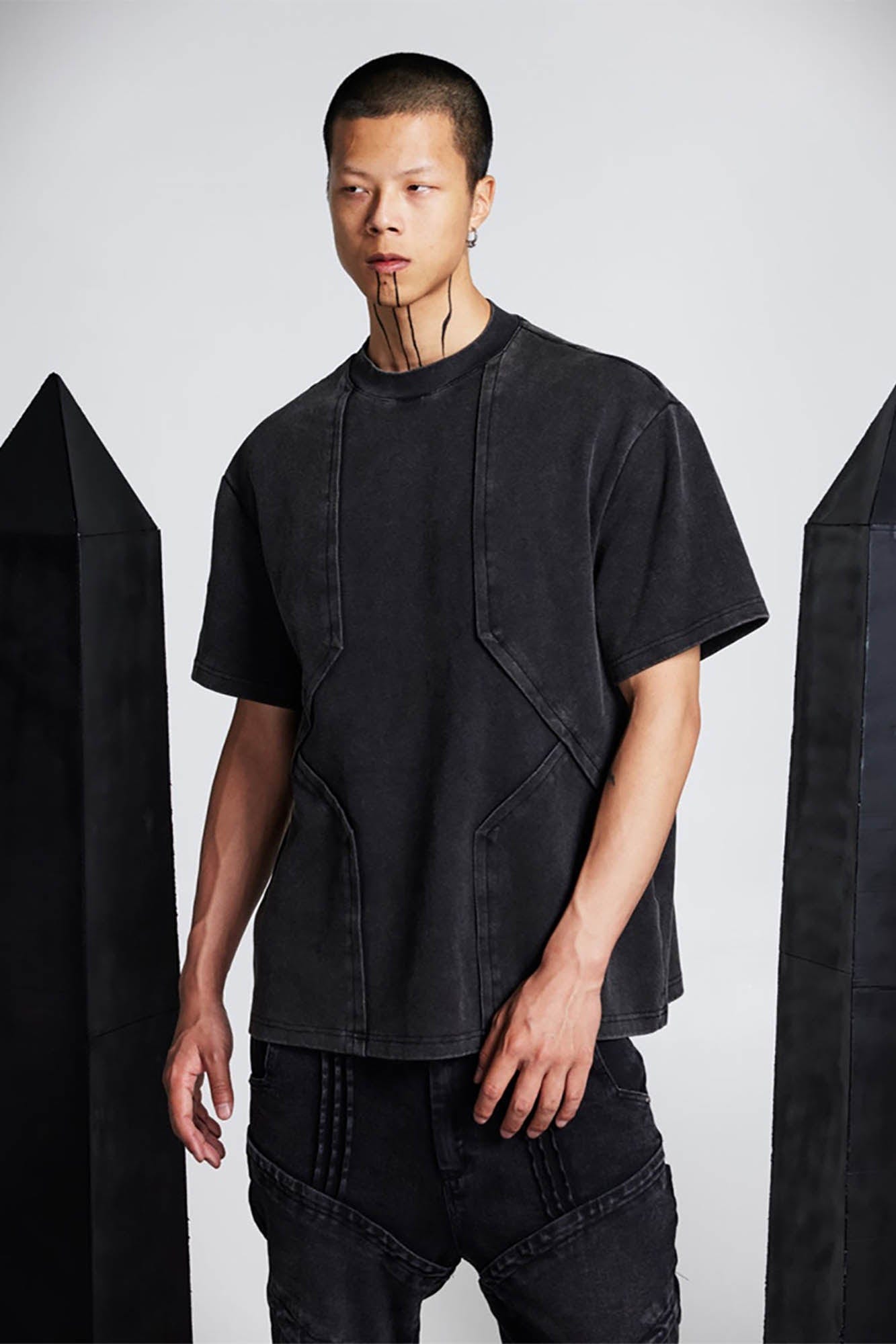SSIN7 Washed Armor-Panel T-Shirt, premium urban and streetwear designers apparel on PROJECTISR.com, SSIN7