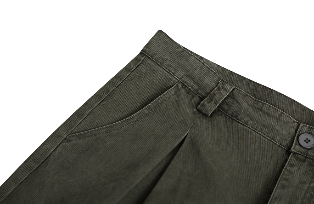 BOTANICA Washed Double-Pleat Multi-Pocket Wide-Leg Pants