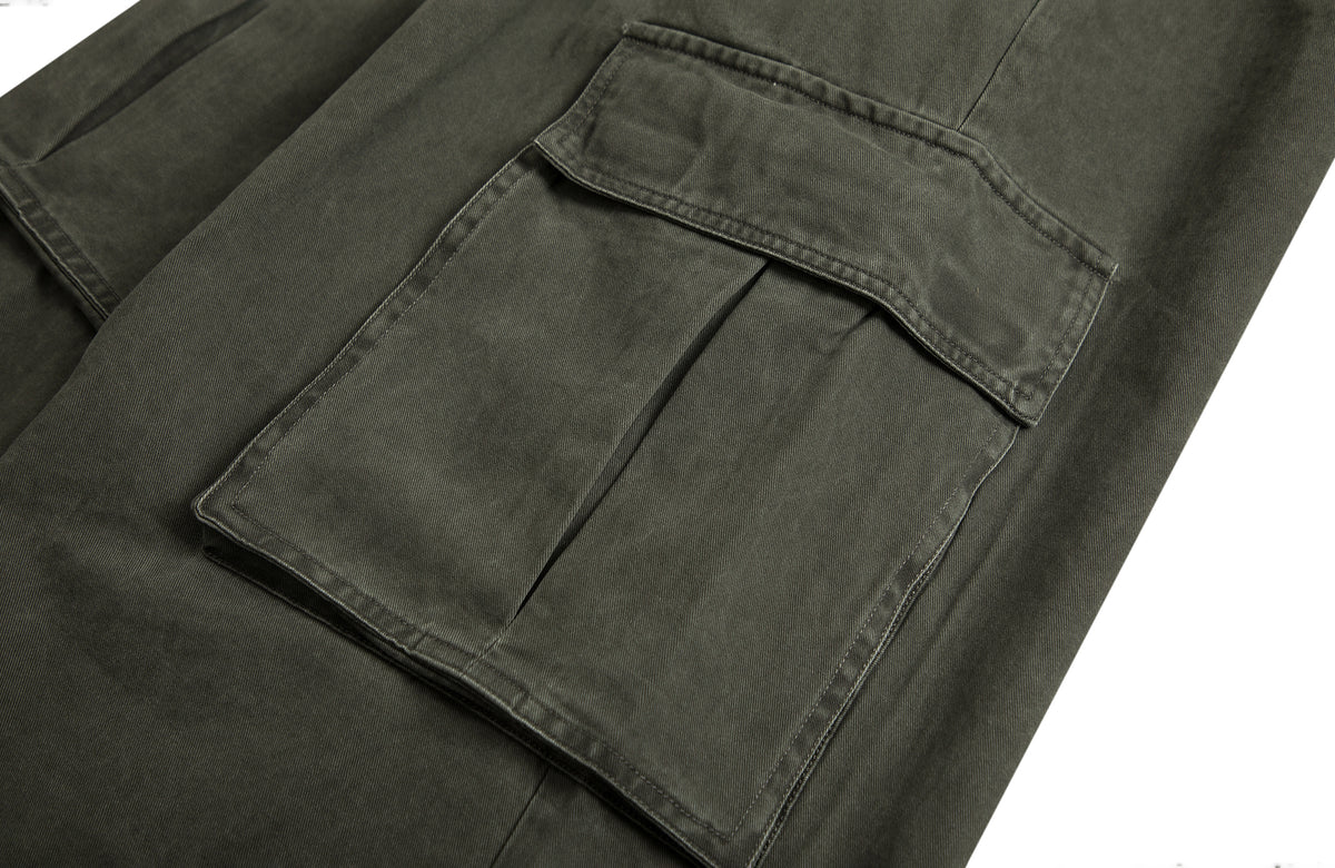 BOTANICA Washed Double-Pleat Multi-Pocket Wide-Leg Pants