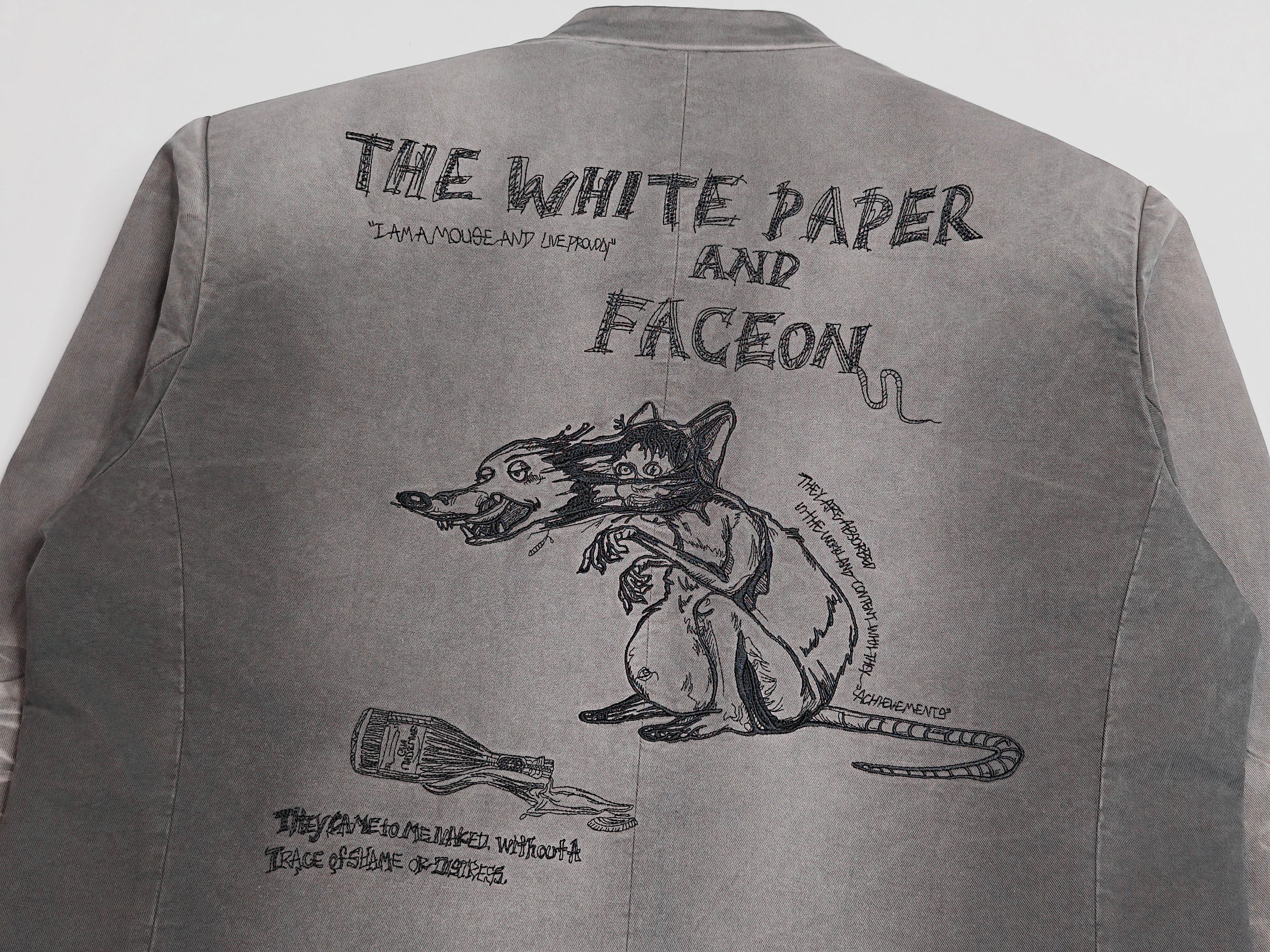 FACEONLAB Distressed Washed Embroidery Jacket