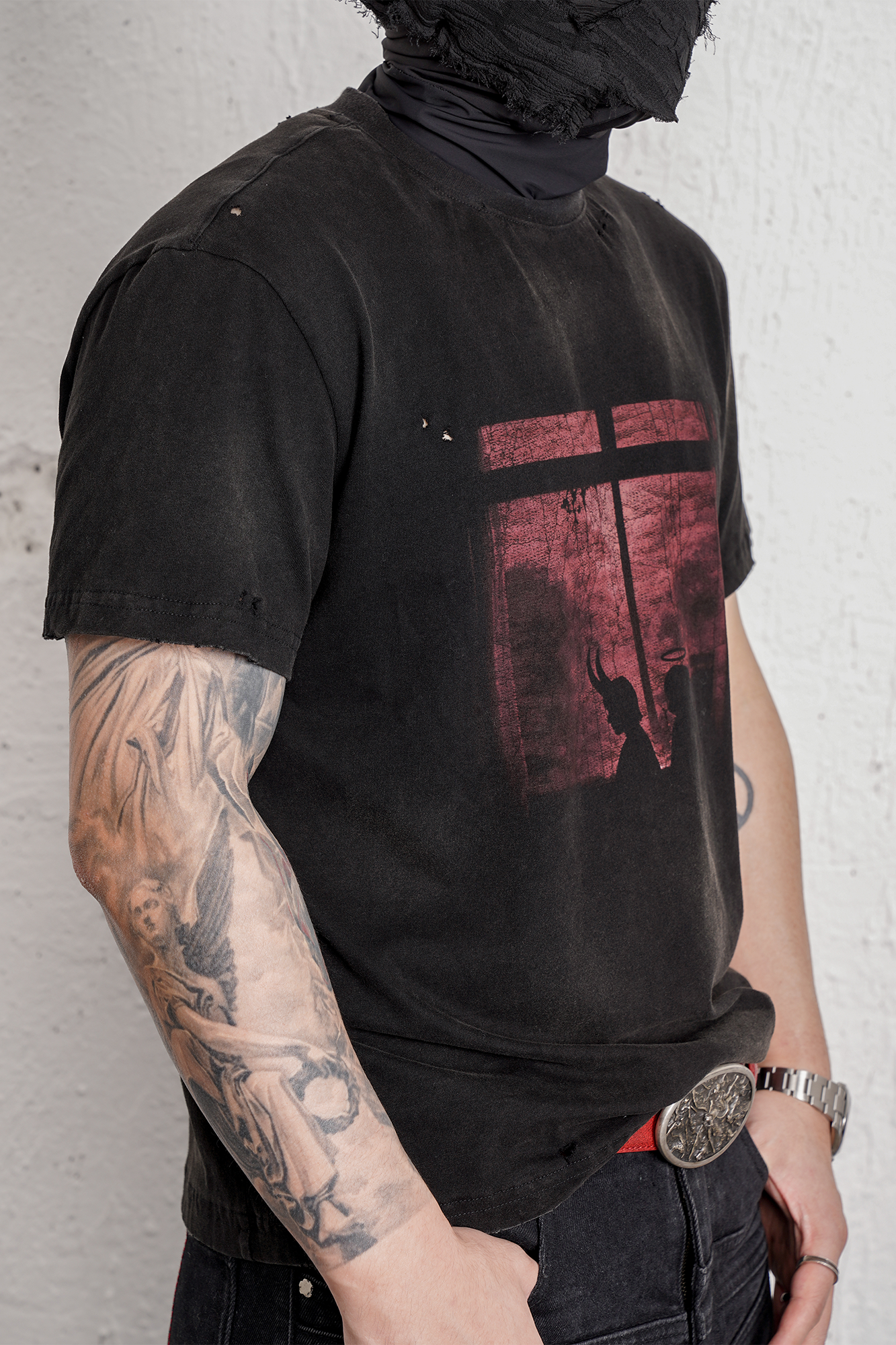 UNDERWATER Washed Distressed Graphic T-Shirt, premium urban and streetwear designers apparel on PROJECTISR.com, UNDERWATER