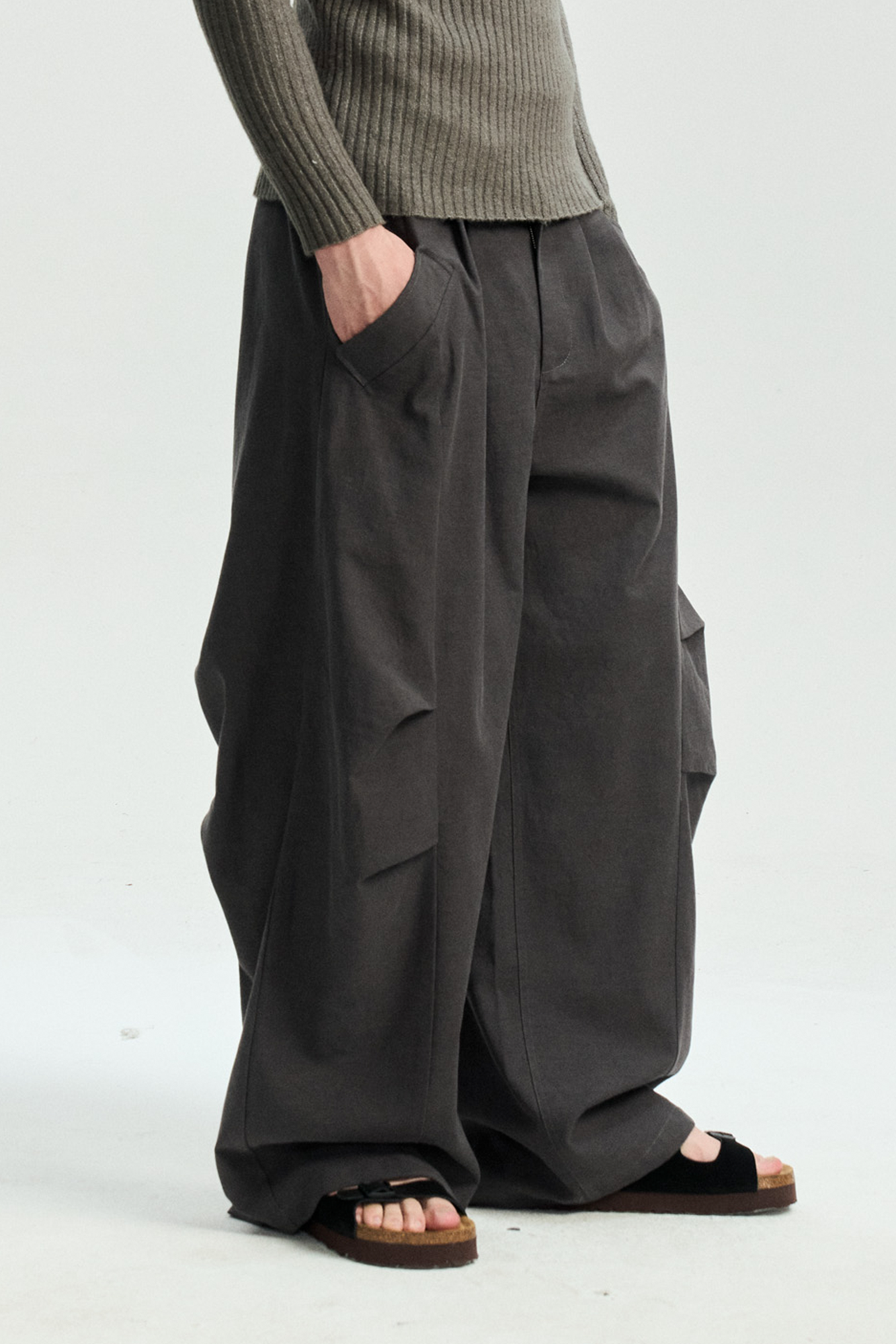 LEONSENSE Modern Curved Paneled Tencel-Cotton Pants, premium urban and streetwear designers apparel on PROJECTISR.com, LEONSENSE