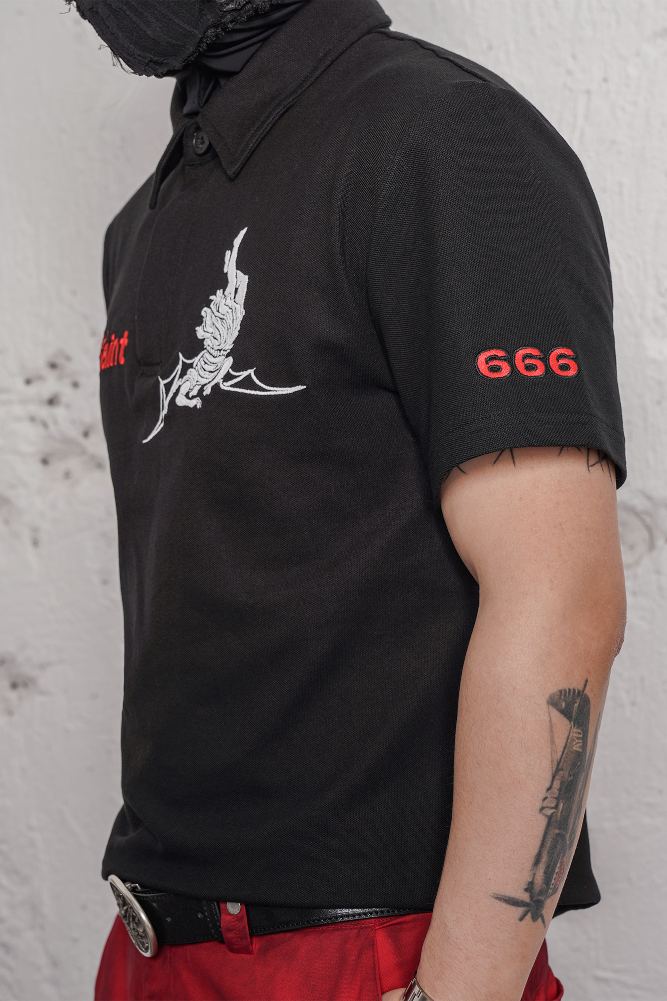 UNDERWATER Lucifer Embroidered Polo Shirt, premium urban and streetwear designers apparel on PROJECTISR.com, UNDERWATER