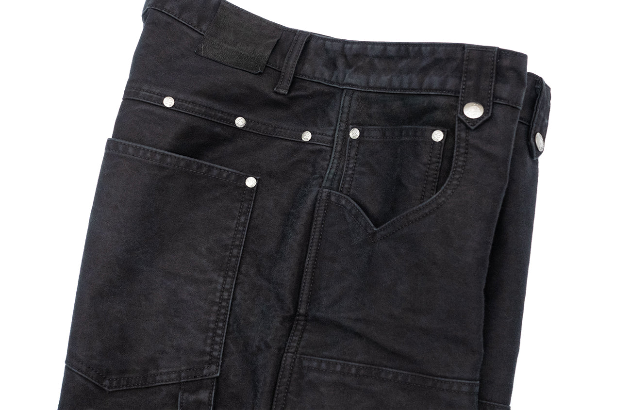 IN EXISTENCE Leather Splice Double-Knee Carpenter Pants, premium urban and streetwear designers apparel on PROJECTISR.com, IN EXISTENCE