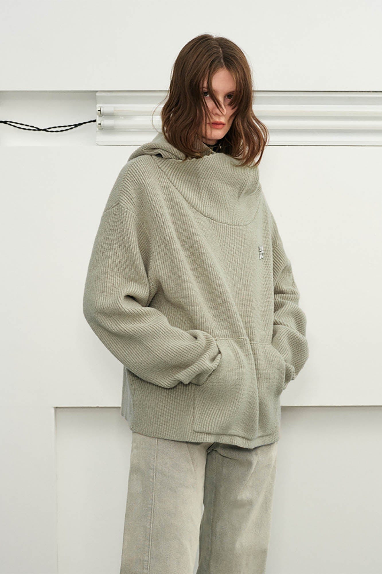 KREATE Dune Ribbed Oversized Hooded Sweater