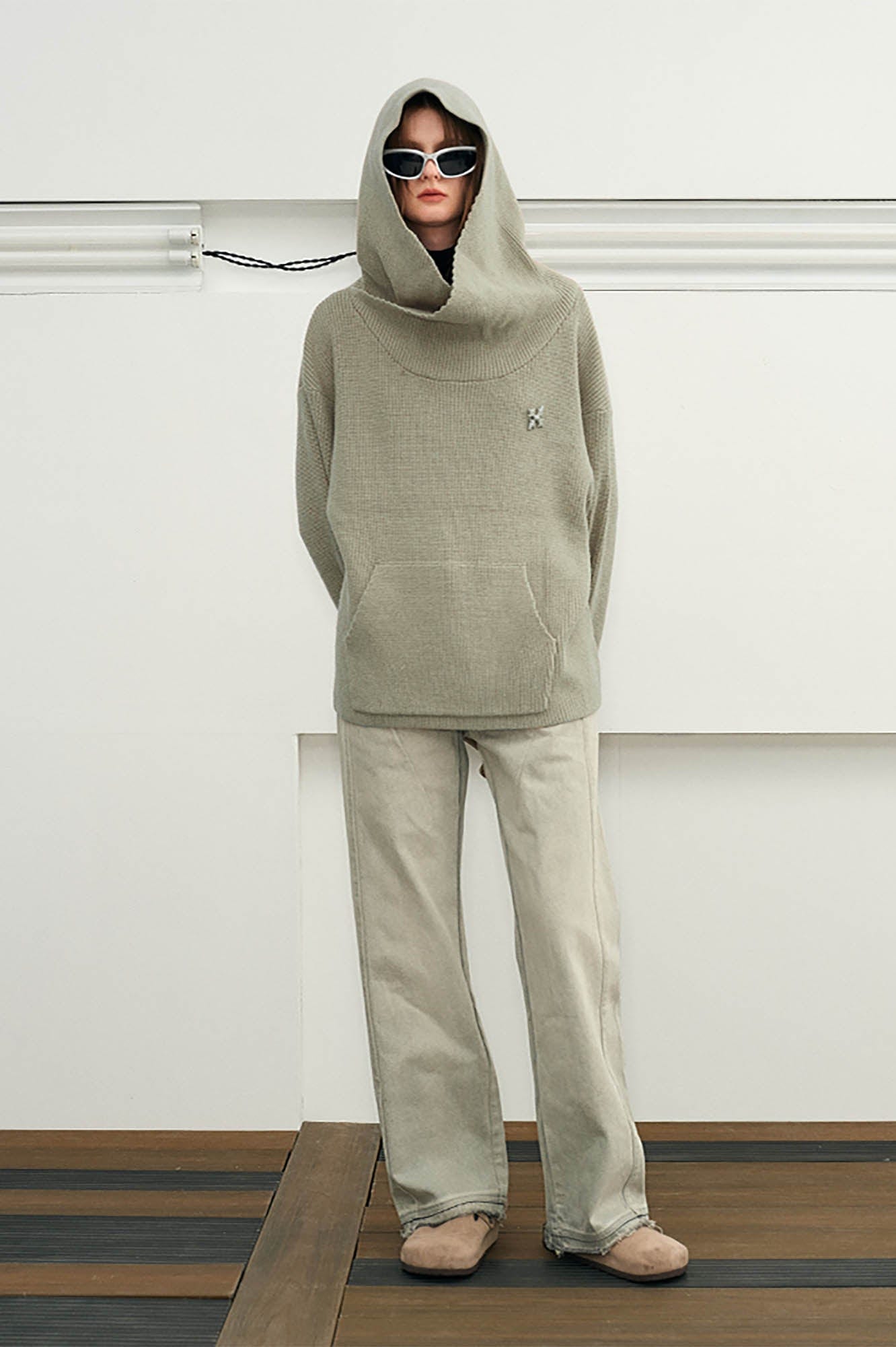 KREATE Dune Ribbed Oversized Hooded Sweater