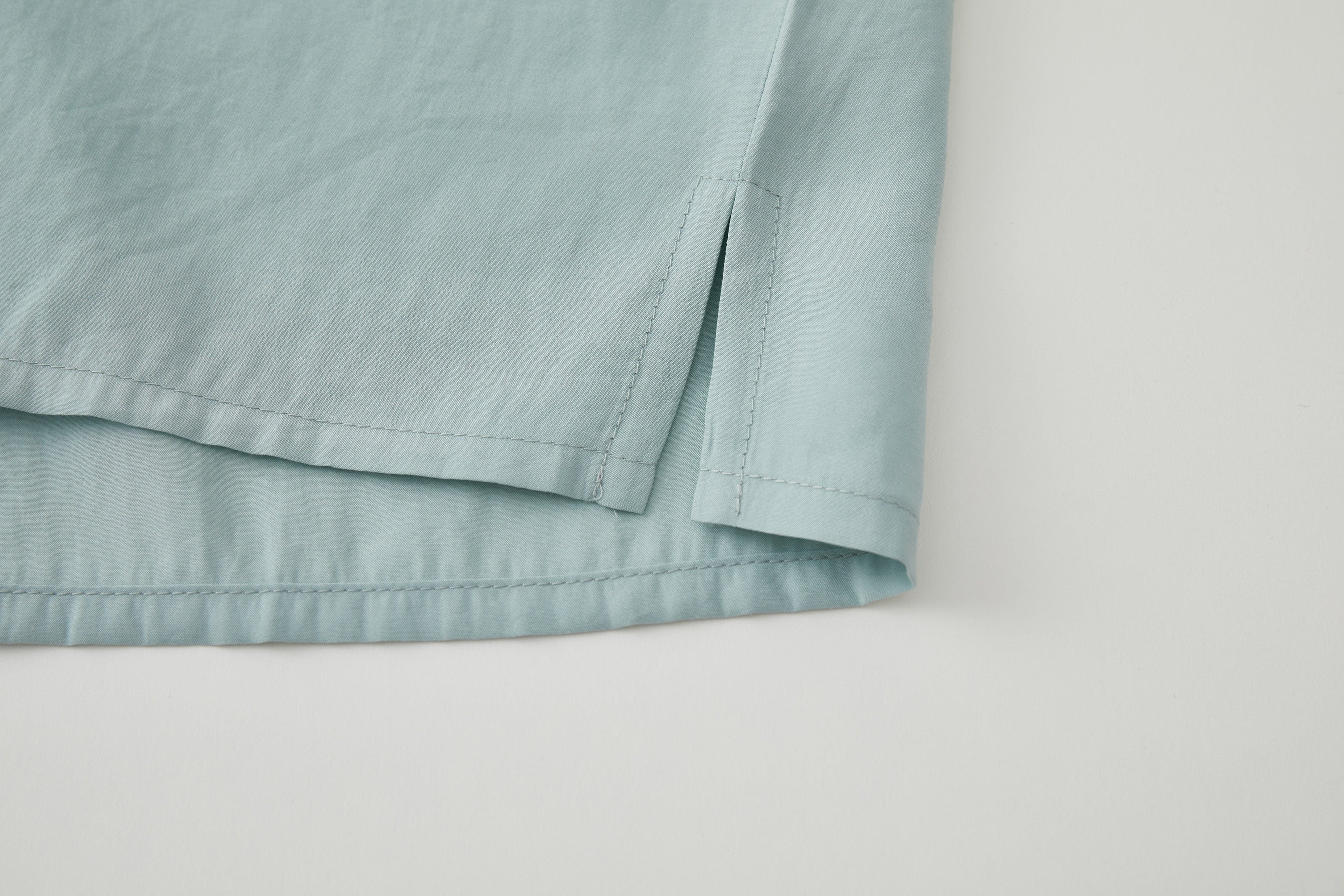 OPICLOTH Retro Pintuck Ruffle Modal Blend Half Shirt
