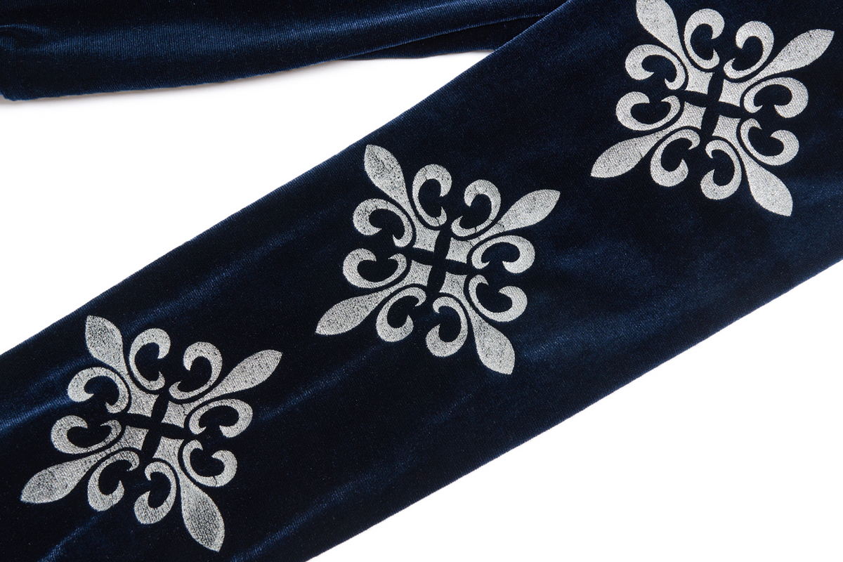 SAXGENWON Velvet Metallic Silver Graphic Hoodie Set