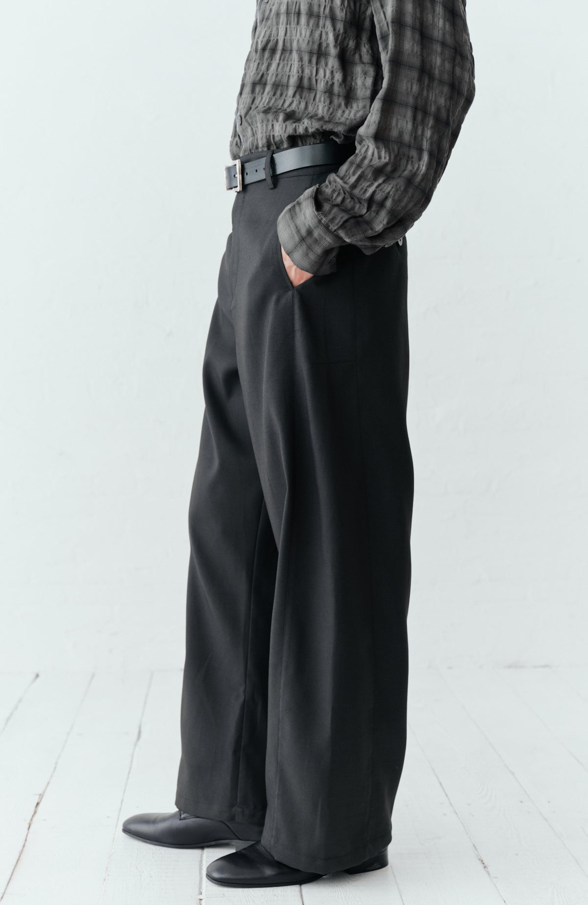 GRAINMUSTARD Double Pleat High-Waist Trousers