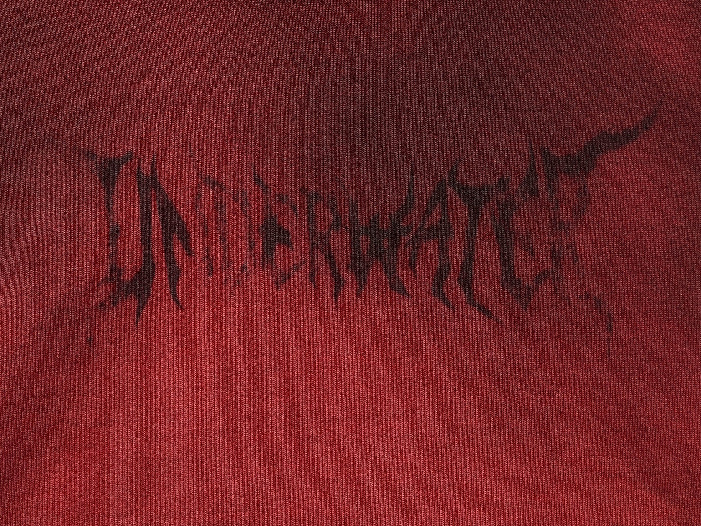 UNDERWATER Ashen Ember Distressed Elevated Hoodie Red, premium urban and streetwear designers apparel on PROJECTISR.com, UNDERWATER