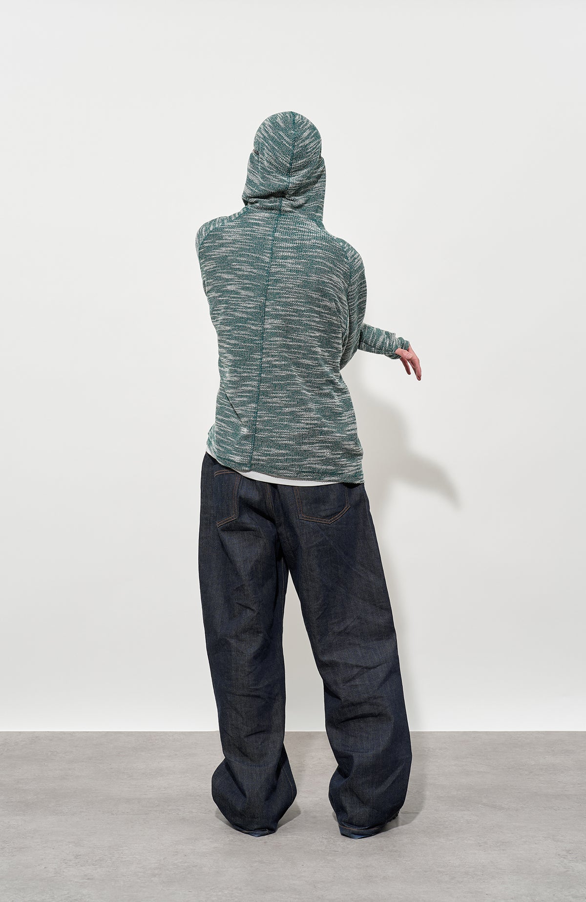 FMACM Plaid Spliced Raw-Hem Straight-Leg Jeans