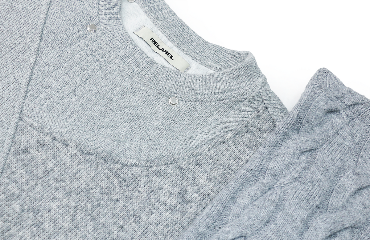 RELABEL Deconstructed Spliced Wool-Blend Textured Sweater