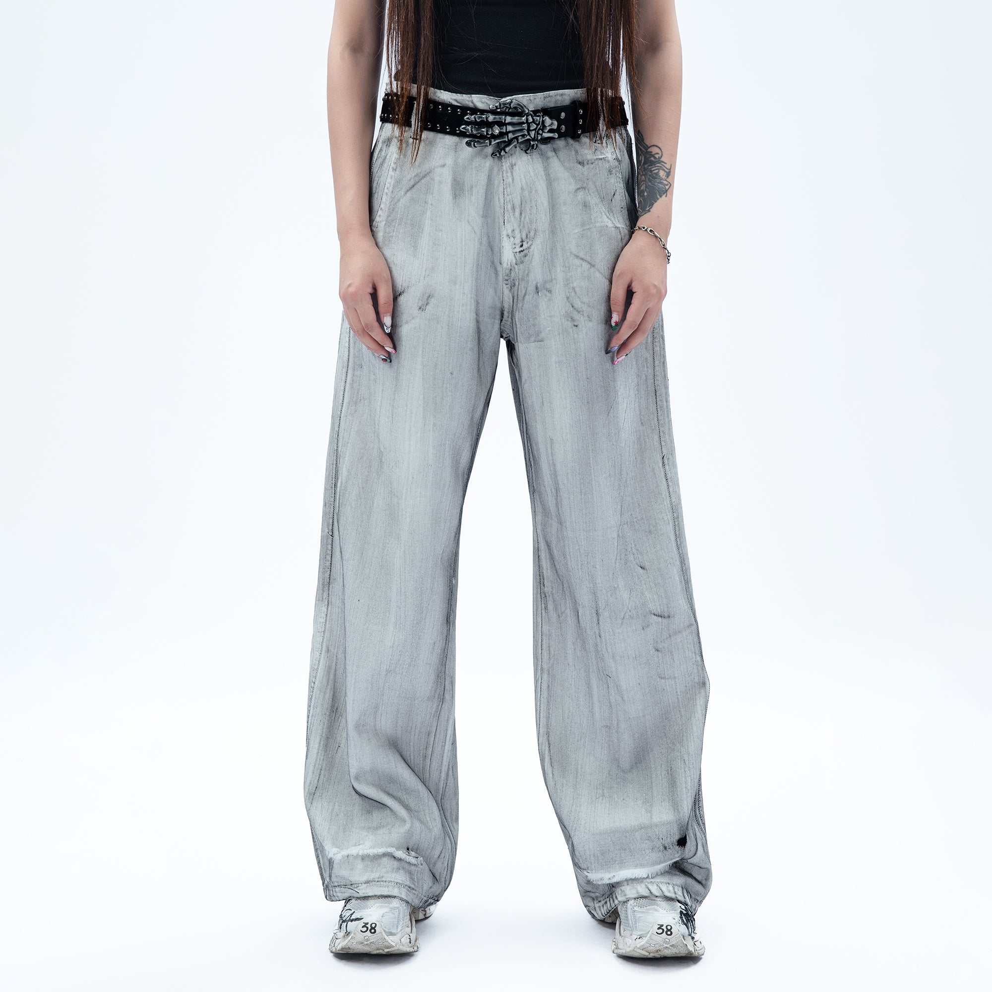 MOGONGSHE Dusty Washed Baggy Jeans