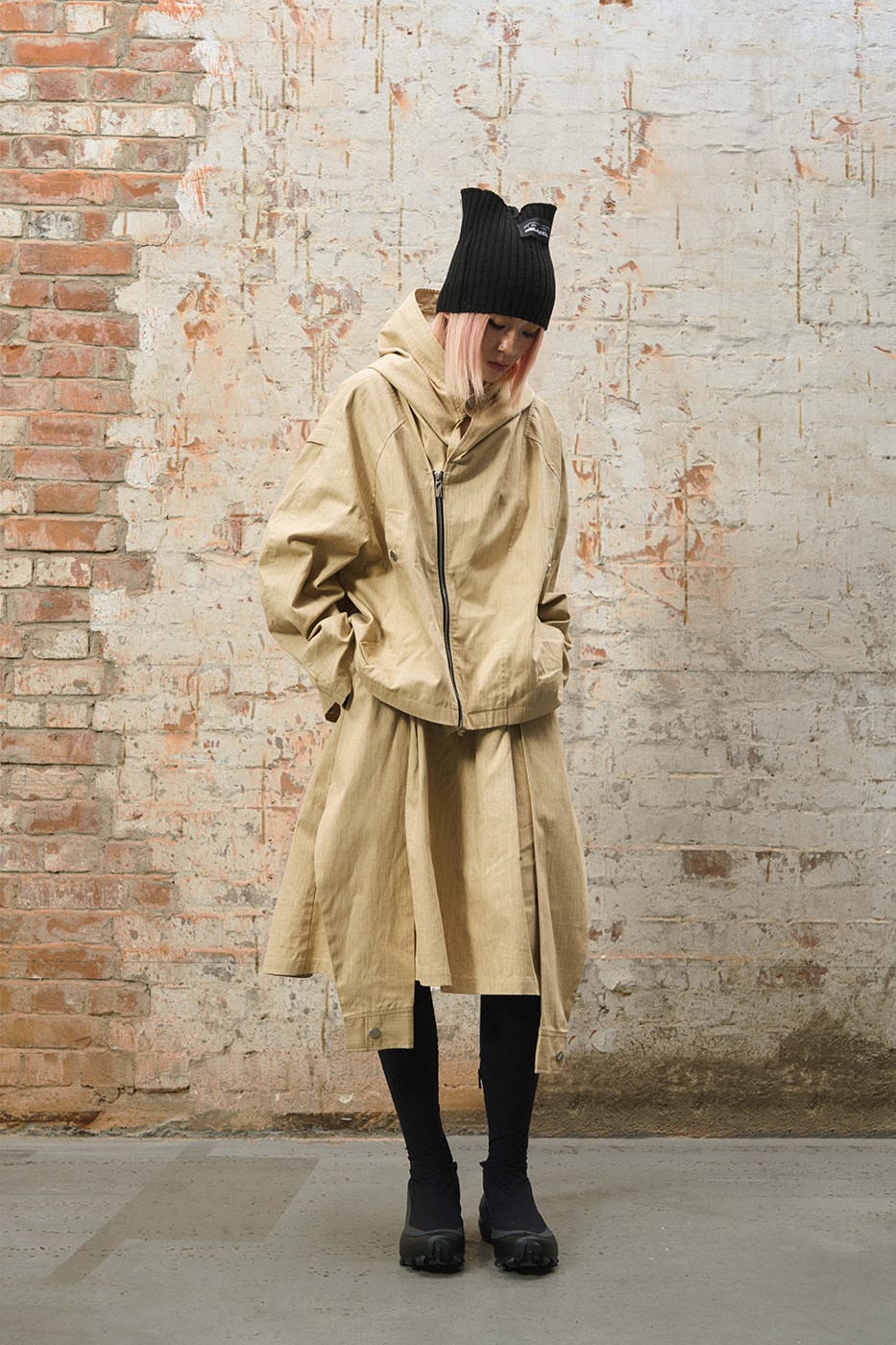 RELABEL Asymmetrical Multi-Pocket Cape Coat, premium urban and streetwear designers apparel on PROJECTISR.com, RELABEL