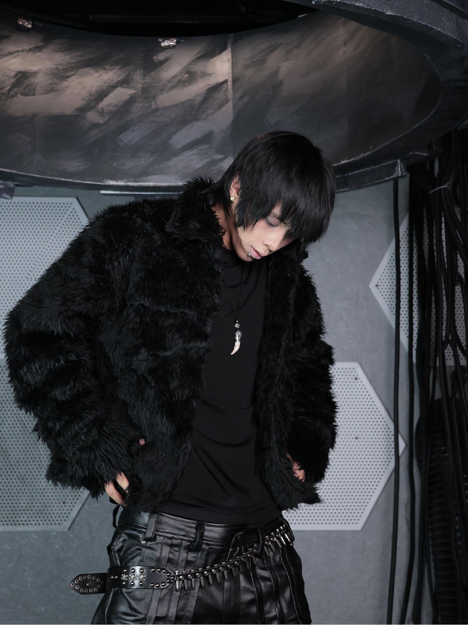 SSIN7 Feral Fuzzy Faux Fur Jacket