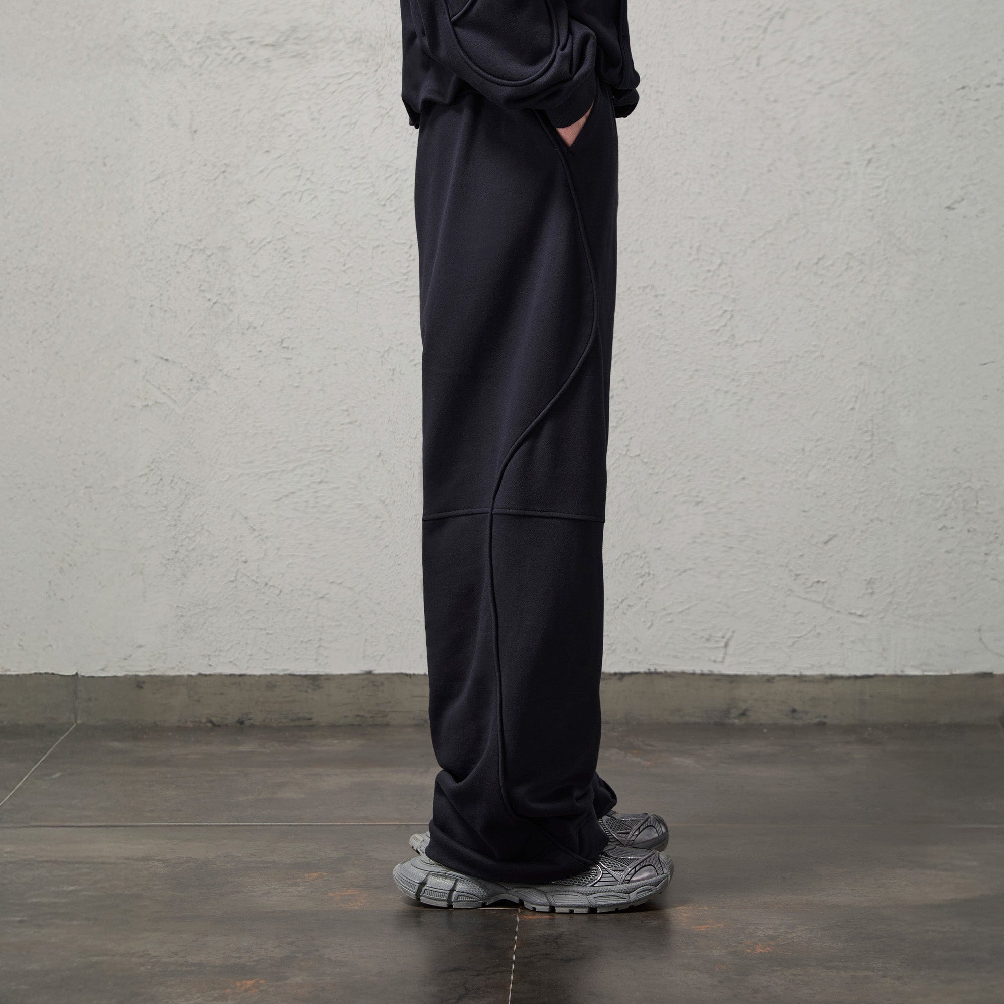 ORGANIC EMOTION Structured Panelled Oversized Sweatpants, premium urban and streetwear designers apparel on PROJECTISR.com, ORGANIC EMOTION