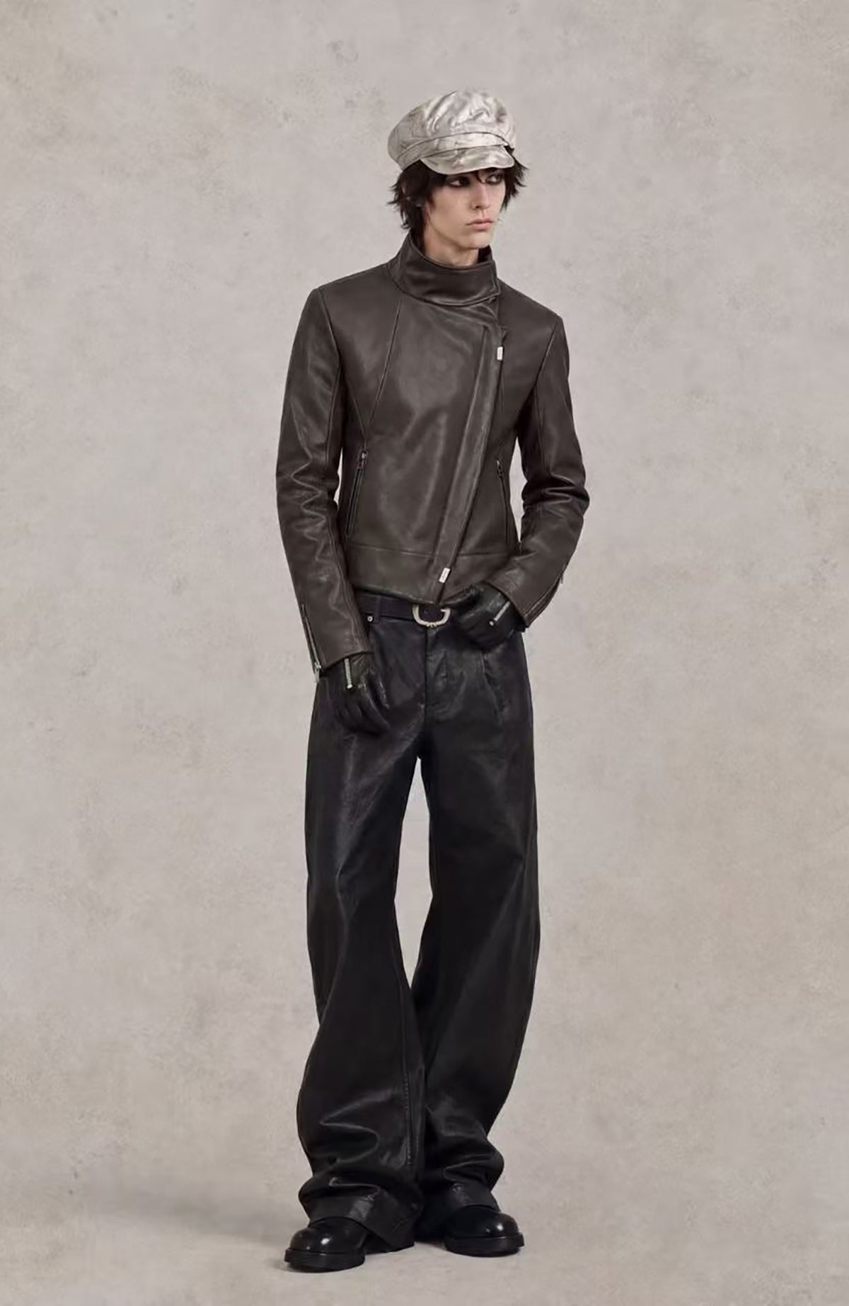 2000RSK Deconstructed Irregular Faux Leather Jacket