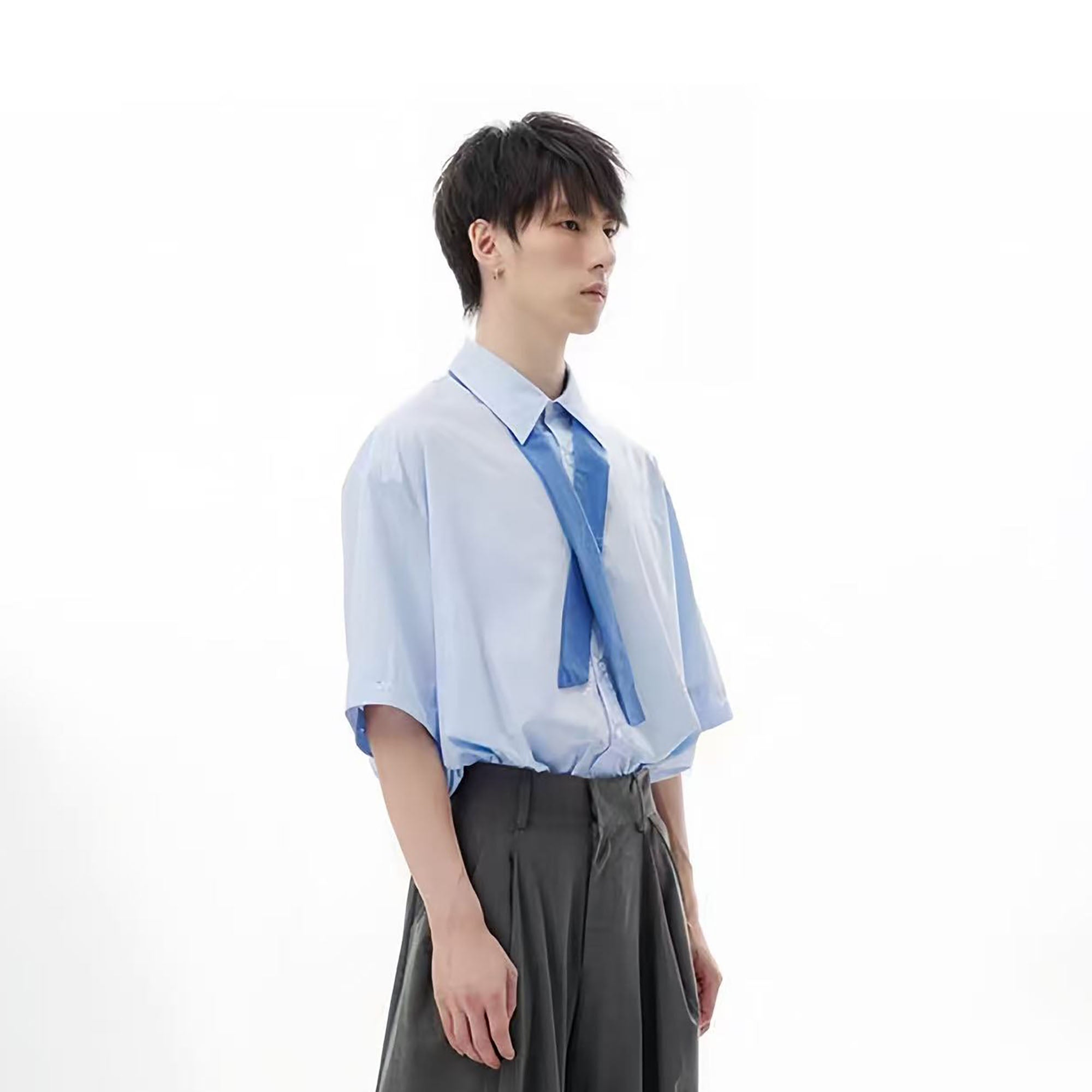 TUIMU Cross Tie Detachable Sleeve Shirt, premium urban and streetwear designers apparel on PROJECTISR.com, TUIMU