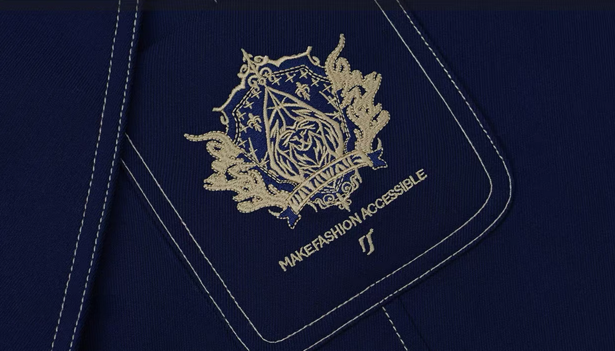 TIWILLTANG Embroidered Badge Lapel Jacket