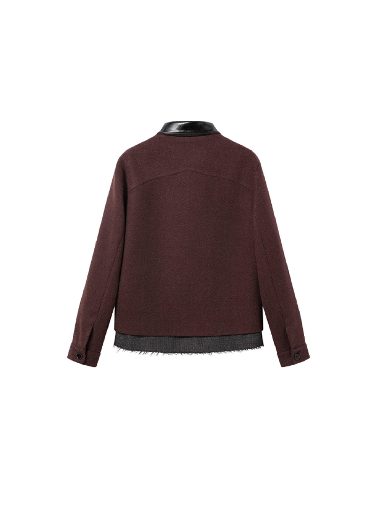 ALVNG AR ANTS Raw-Edge Contrast Paneled-Collar Jacket, premium urban and streetwear designers apparel on PROJECTISR.com, ALVNG AR ANTS