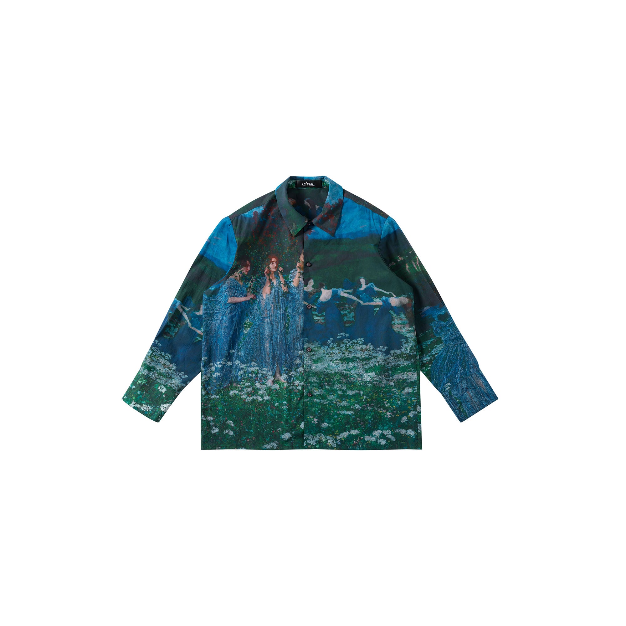 TUIMU Oil Painting Full-Print Padded-Shoulder Shirt, premium urban and streetwear designers apparel on PROJECTISR.com, TUIMU