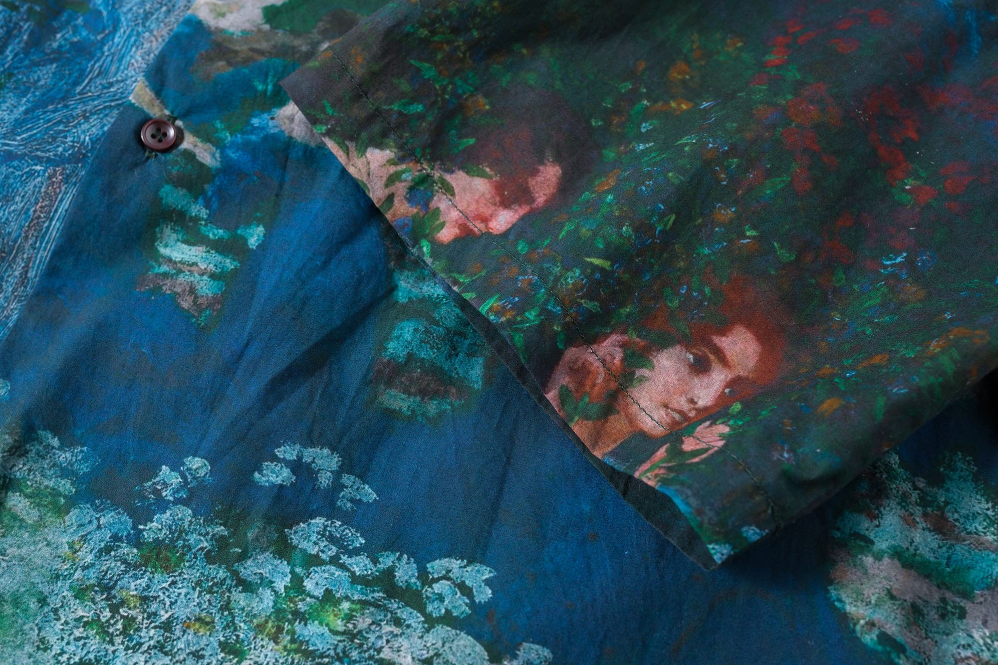 TUIMU Oil Painting Full-Print Padded-Shoulder Shirt, premium urban and streetwear designers apparel on PROJECTISR.com, TUIMU