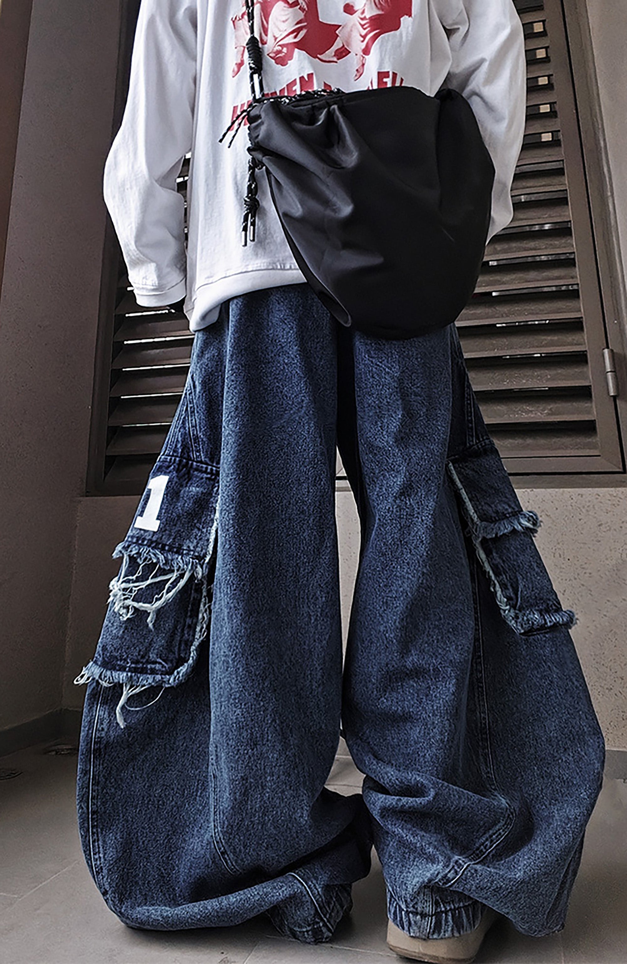 UUCSCC Retro Wide-Leg Straight Cargo Jeans