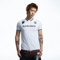 DND4DES Gothic Letter V-Neck Jersey T-Shirt