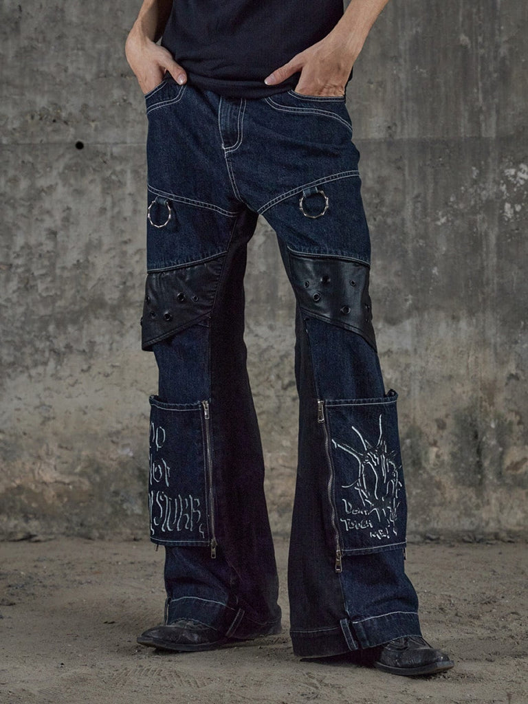 DND4DES Detachable Chains Wide-Leg Jeans, premium urban and streetwear designers apparel on PROJECTISR.com, DND4DES