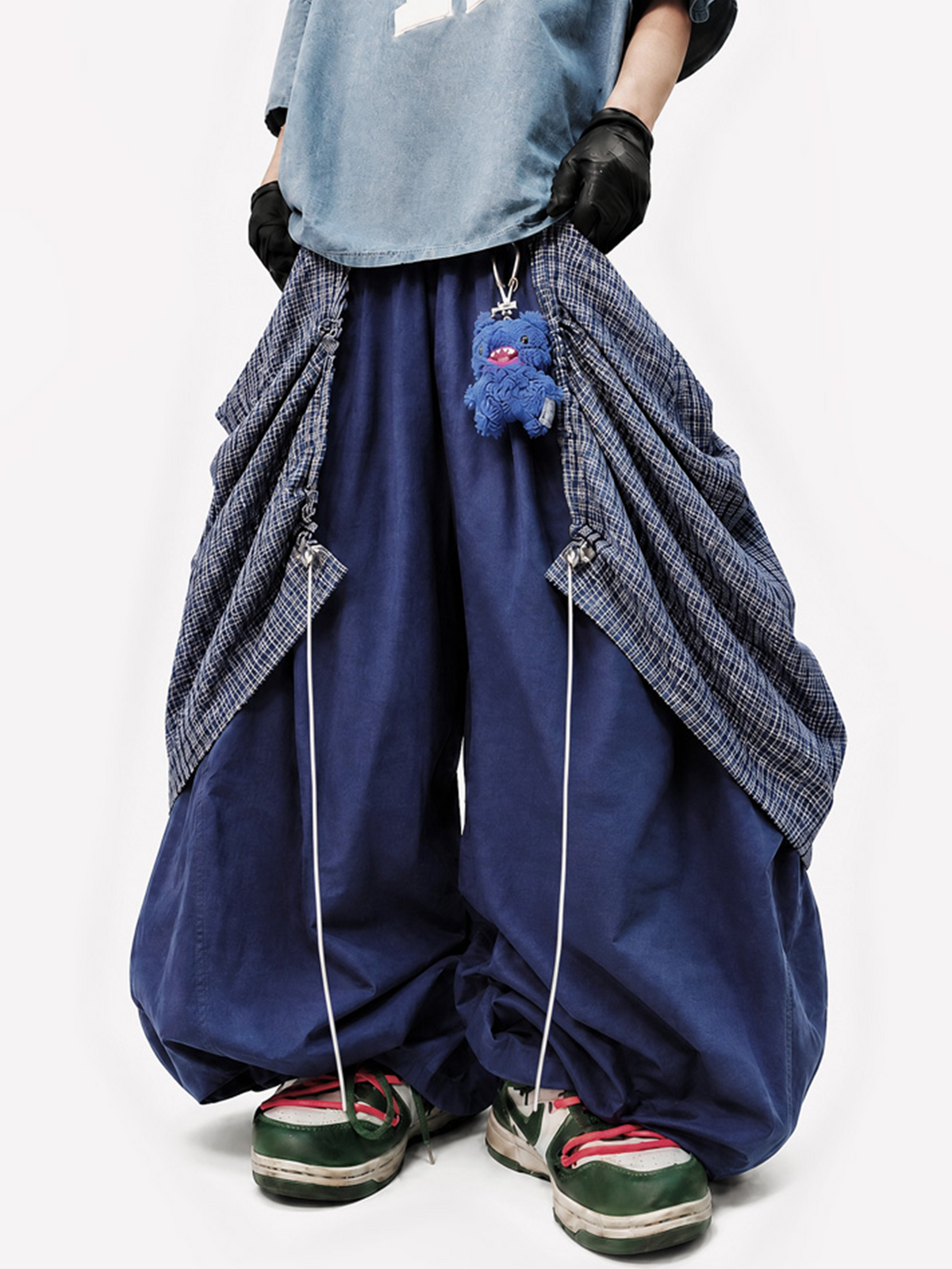 UUCSCC Detachable Flap Wide-Leg Cargo Pants