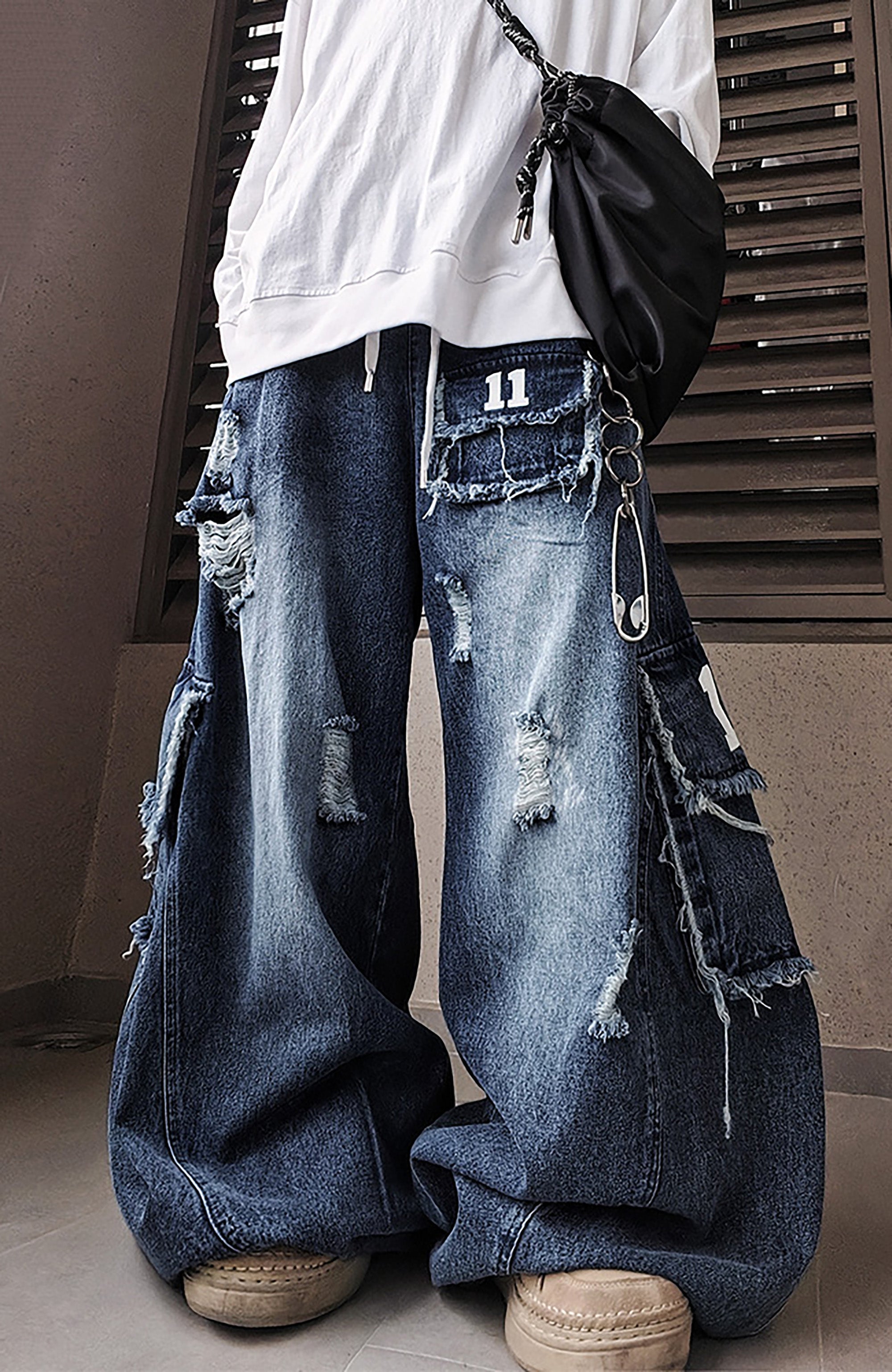 UUCSCC Retro Wide-Leg Straight Cargo Jeans