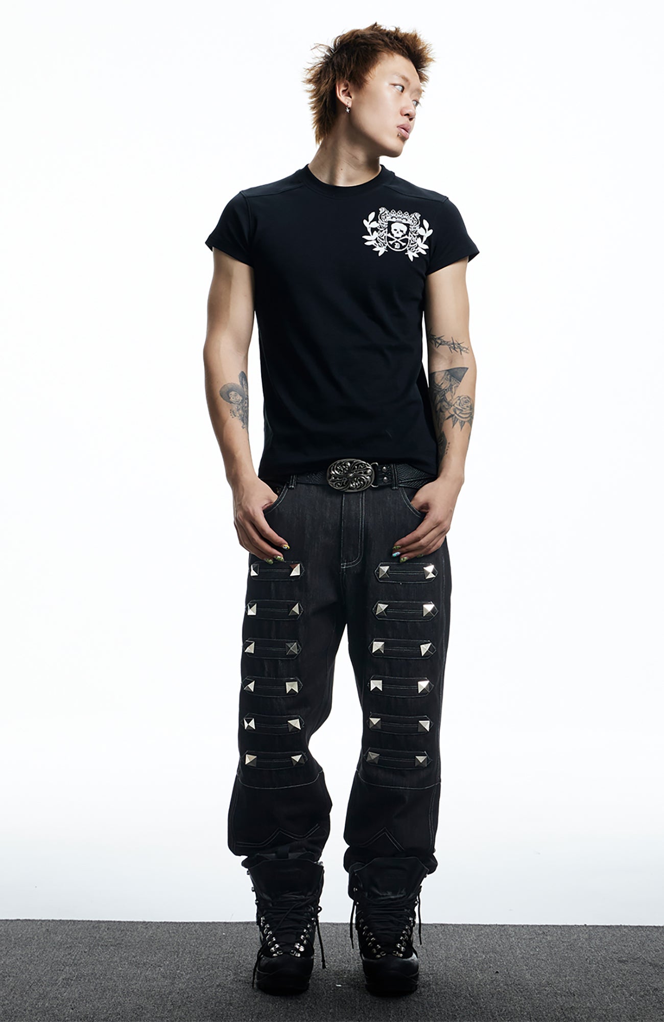 DND4DES Gothic Skull Crest T-Shirt, premium urban and streetwear designers apparel on PROJECTISR.com, DND4DES