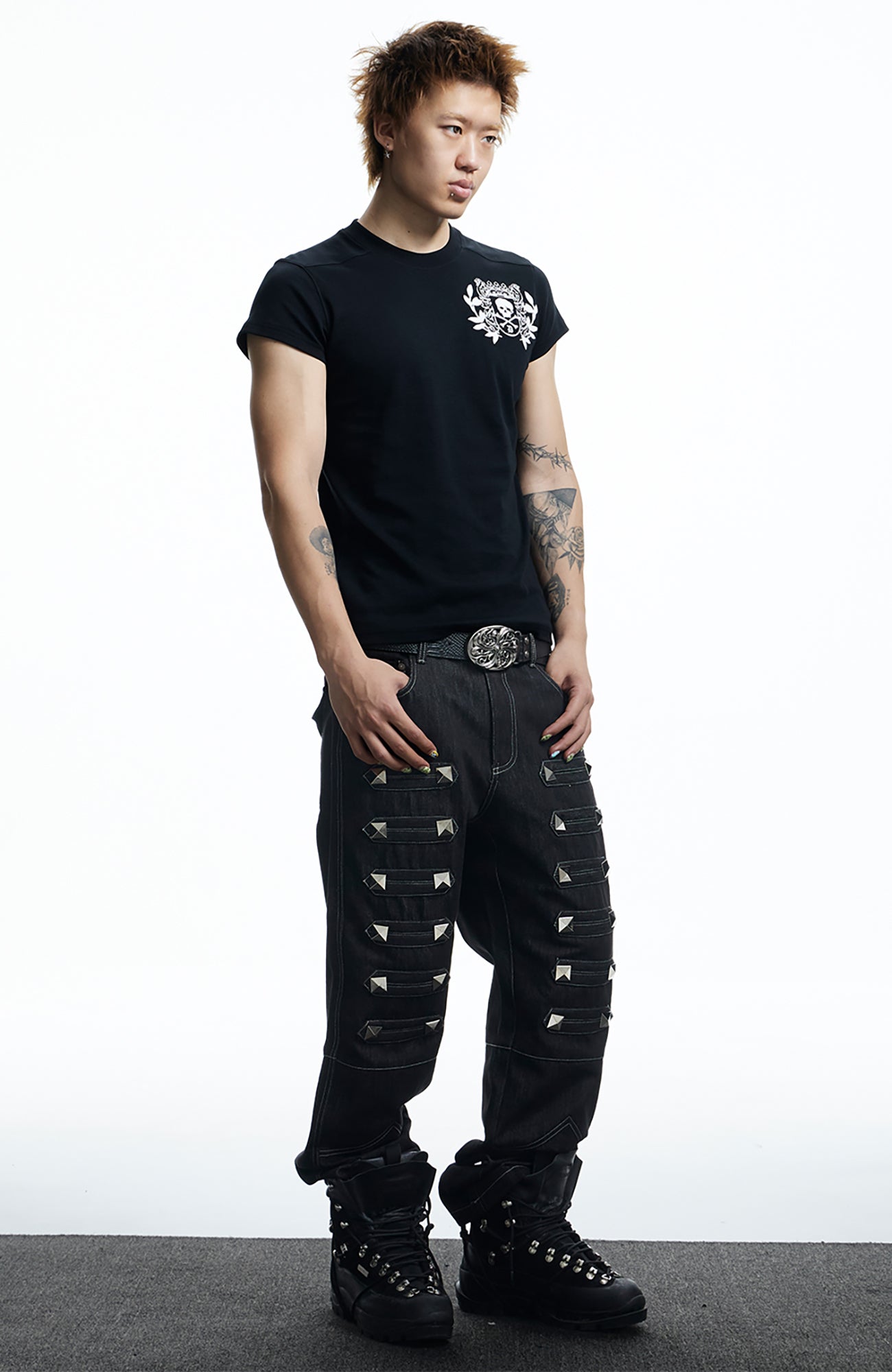 DND4DES Gothic Skull Crest T-Shirt, premium urban and streetwear designers apparel on PROJECTISR.com, DND4DES