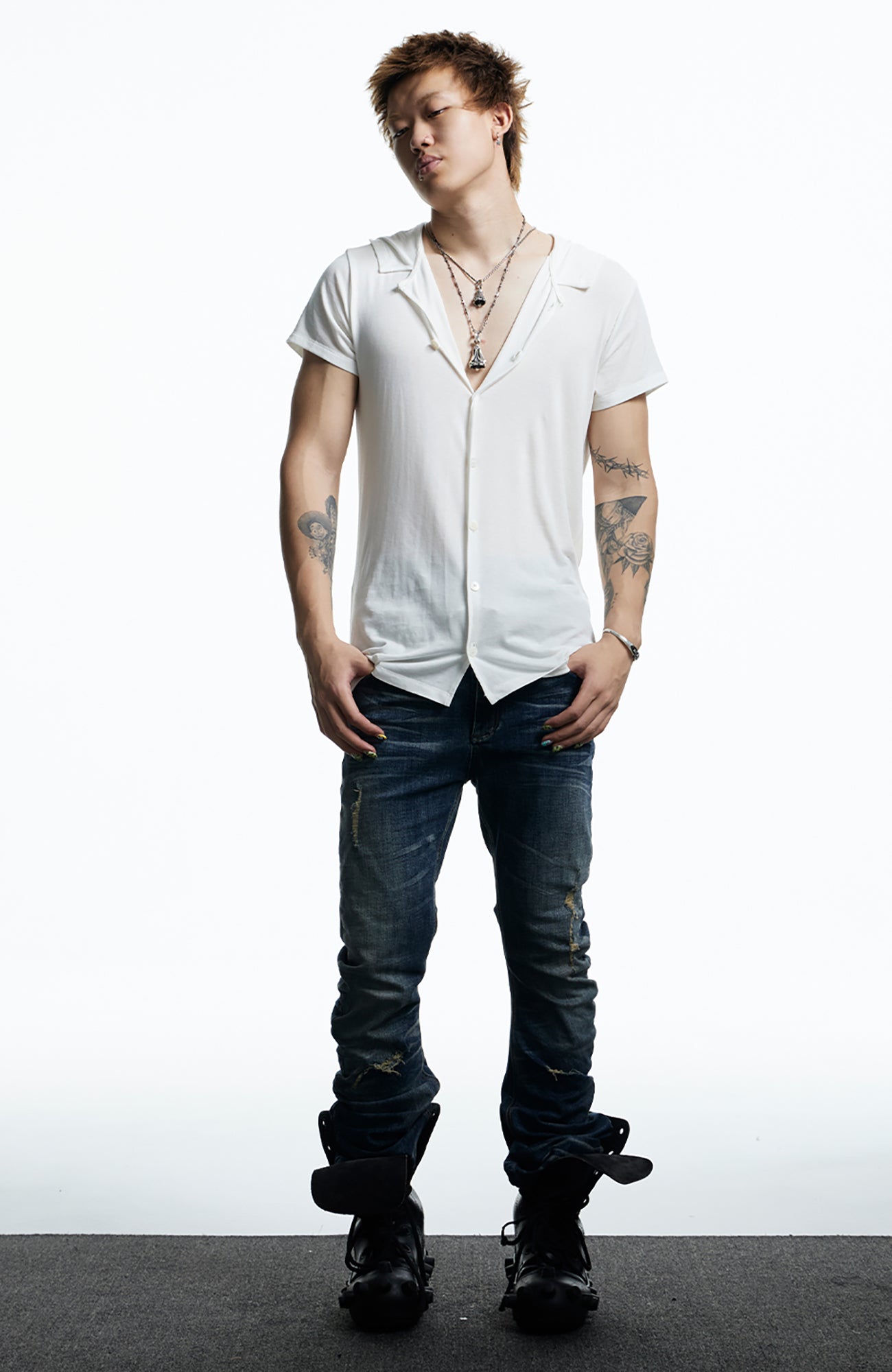 DND4DES Ruched Back Hooded T-Shirt, premium urban and streetwear designers apparel on PROJECTISR.com, DND4DES