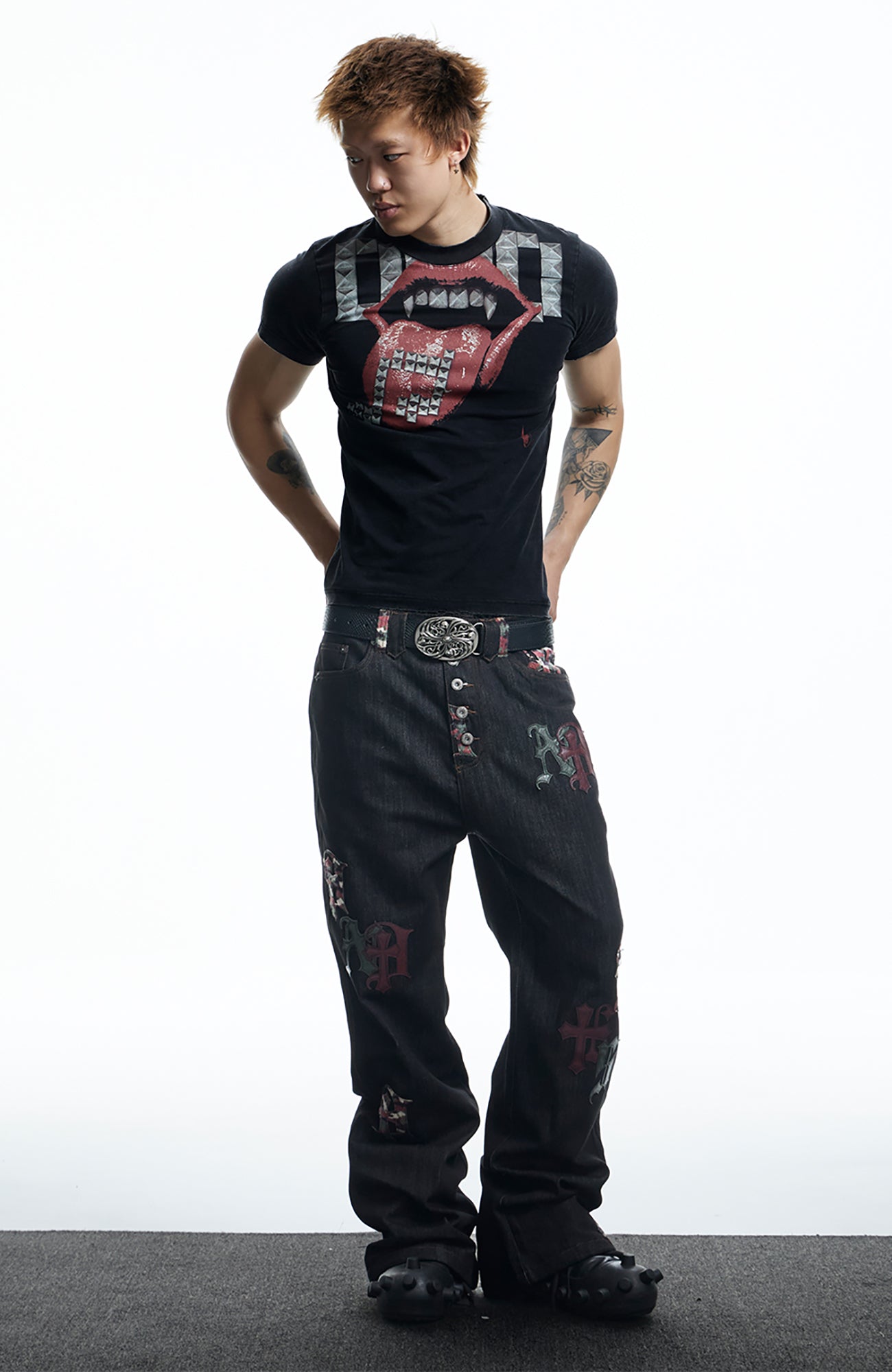 DND4DES Gothic Camo Patchwork Raw Denim, premium urban and streetwear designers apparel on PROJECTISR.com, DND4DES