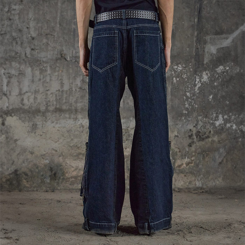 DND4DES Detachable Chains Wide-Leg Jeans, premium urban and streetwear designers apparel on PROJECTISR.com, DND4DES