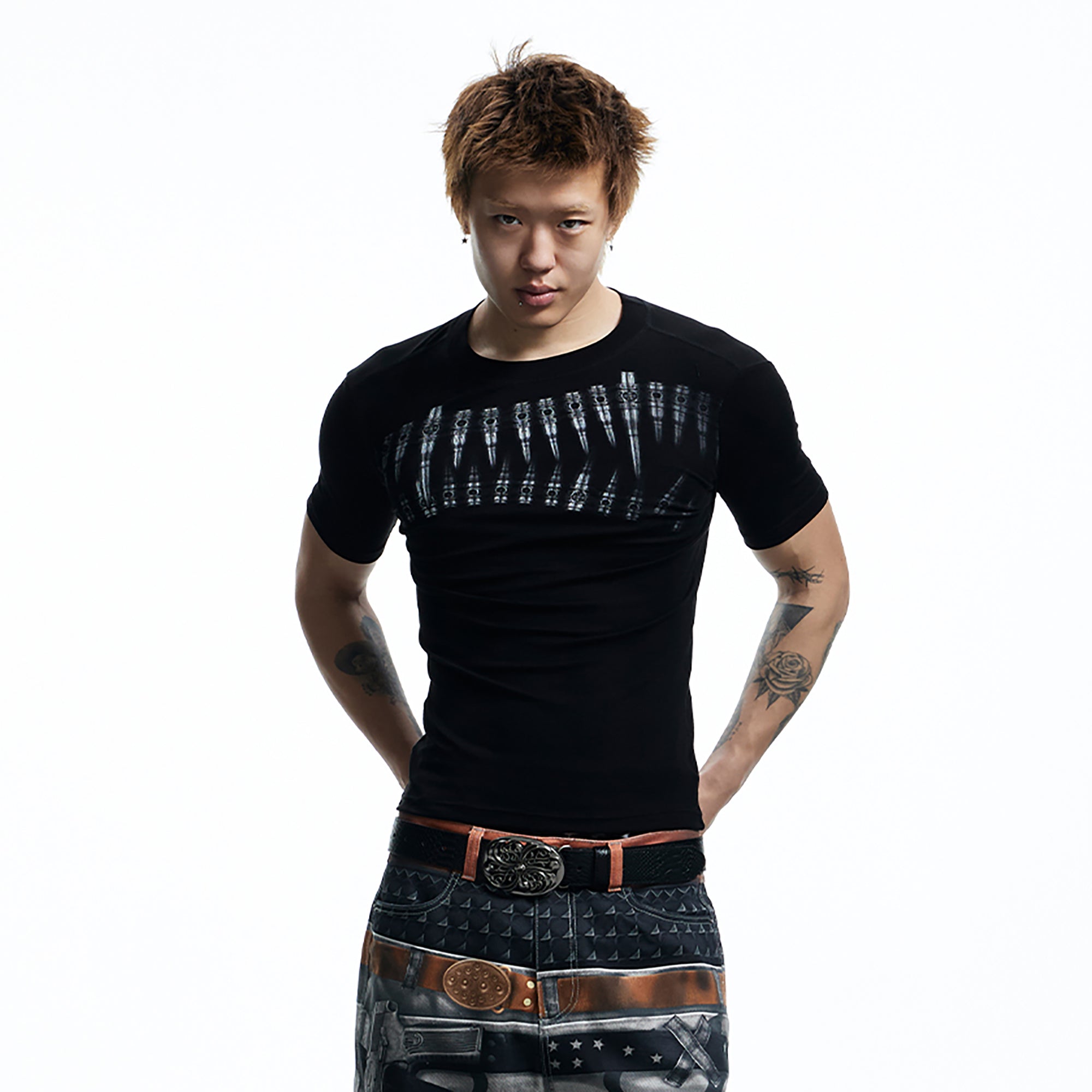 DND4DES Slim Bullet Graphic Wool-Blend Tee, premium urban and streetwear designers apparel on PROJECTISR.com, DND4DES